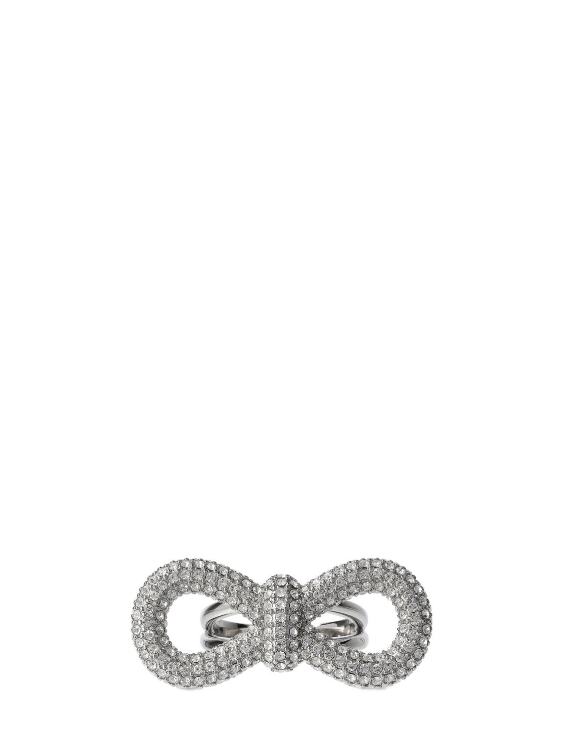MACH & MACH Crystal Bow Thick Ring