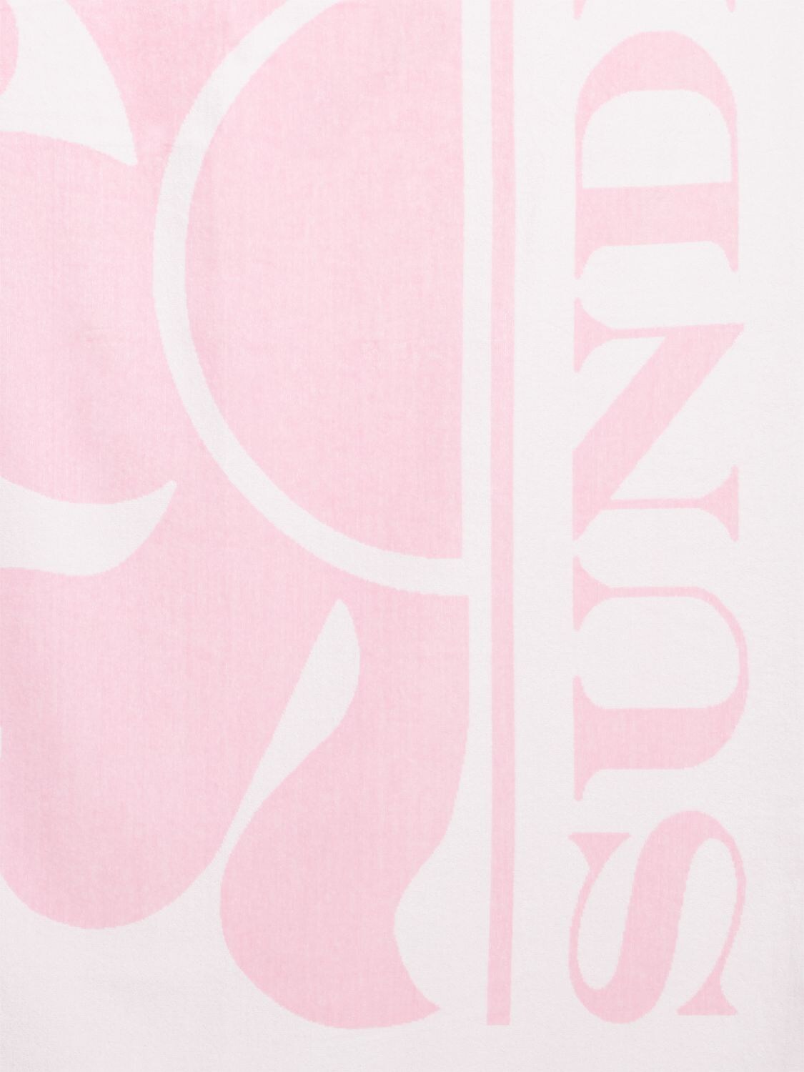 Shop Sundek Logo Jacquard Cotton Terry Beach Towel In White,pink