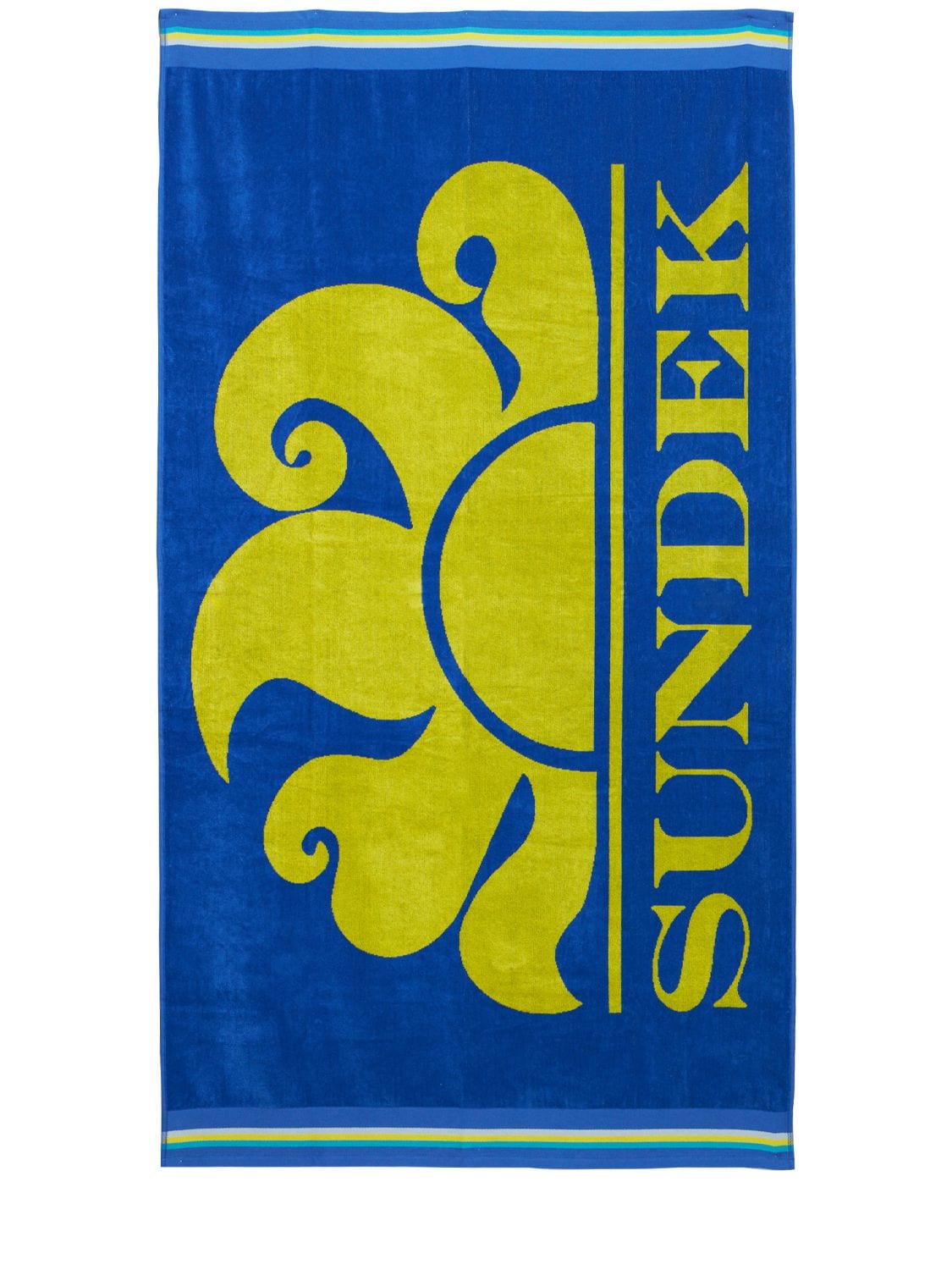 Sundek Logo Jacquard Cotton Terry Beach Towel In Blue,yellow