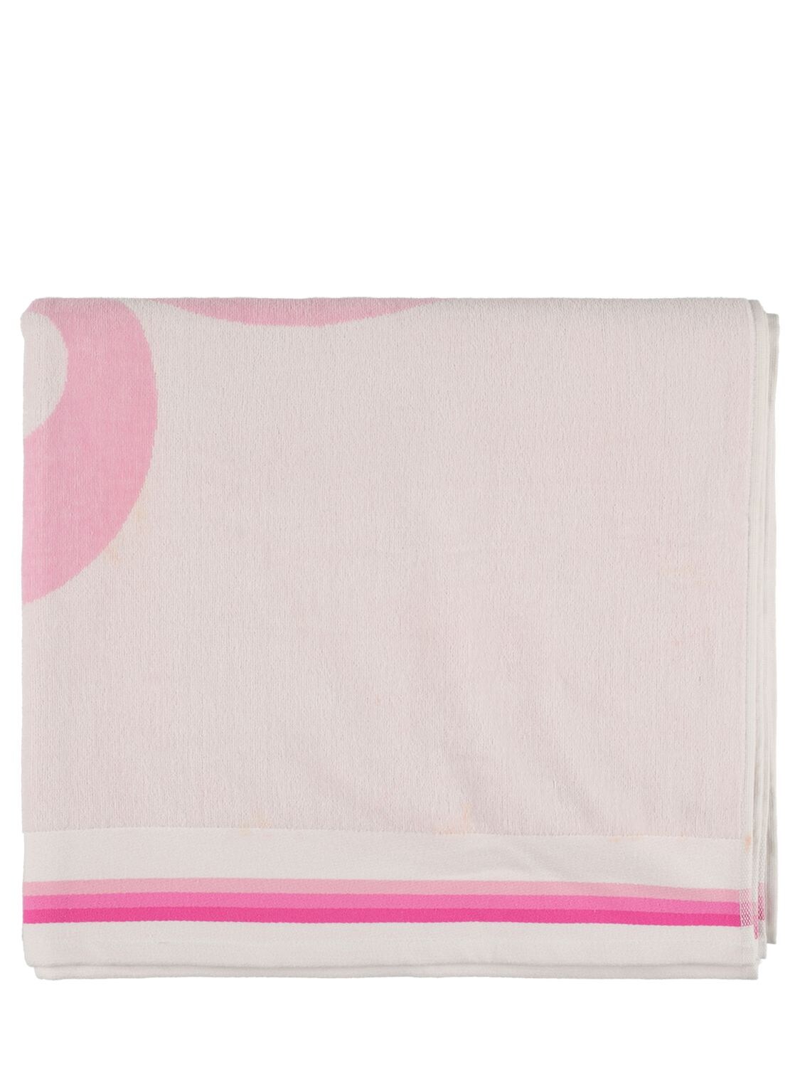 Shop Sundek Logo Jacquard Cotton Terry Beach Towel In White,pink