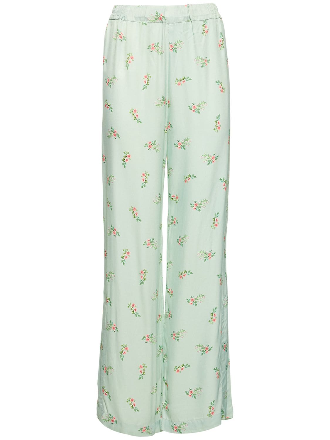 Blossom Printed Viscose Straight Pants – WOMEN > CLOTHING > PANTS