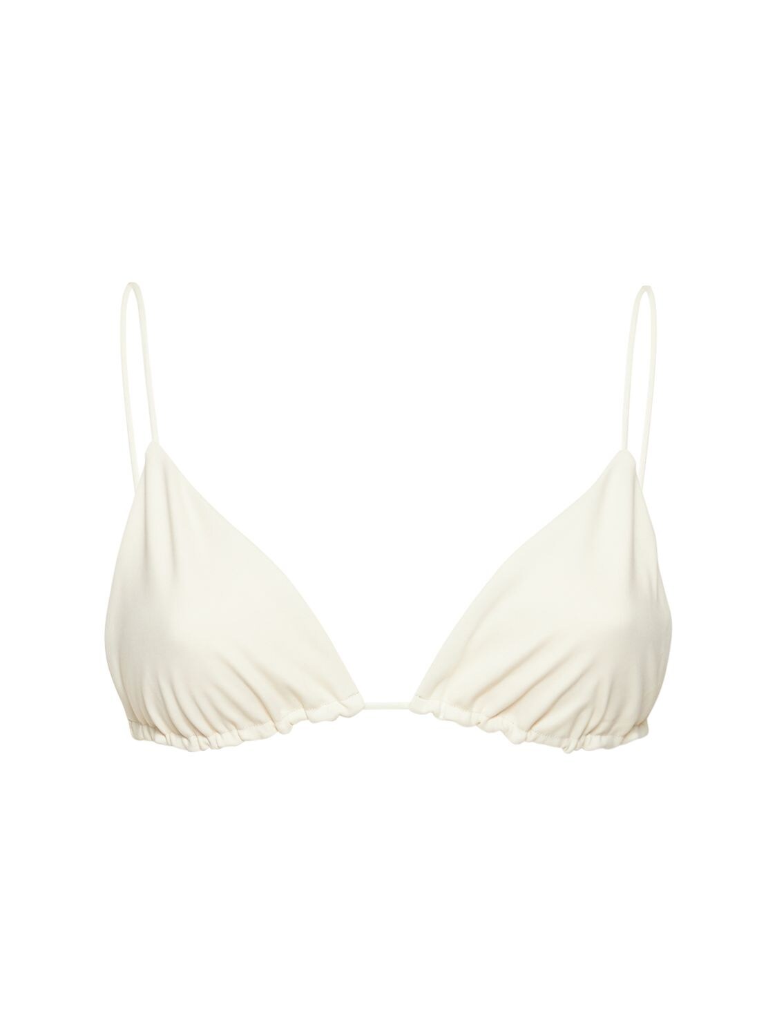 Ziah Fine Strap Triangle Bikini Top In White