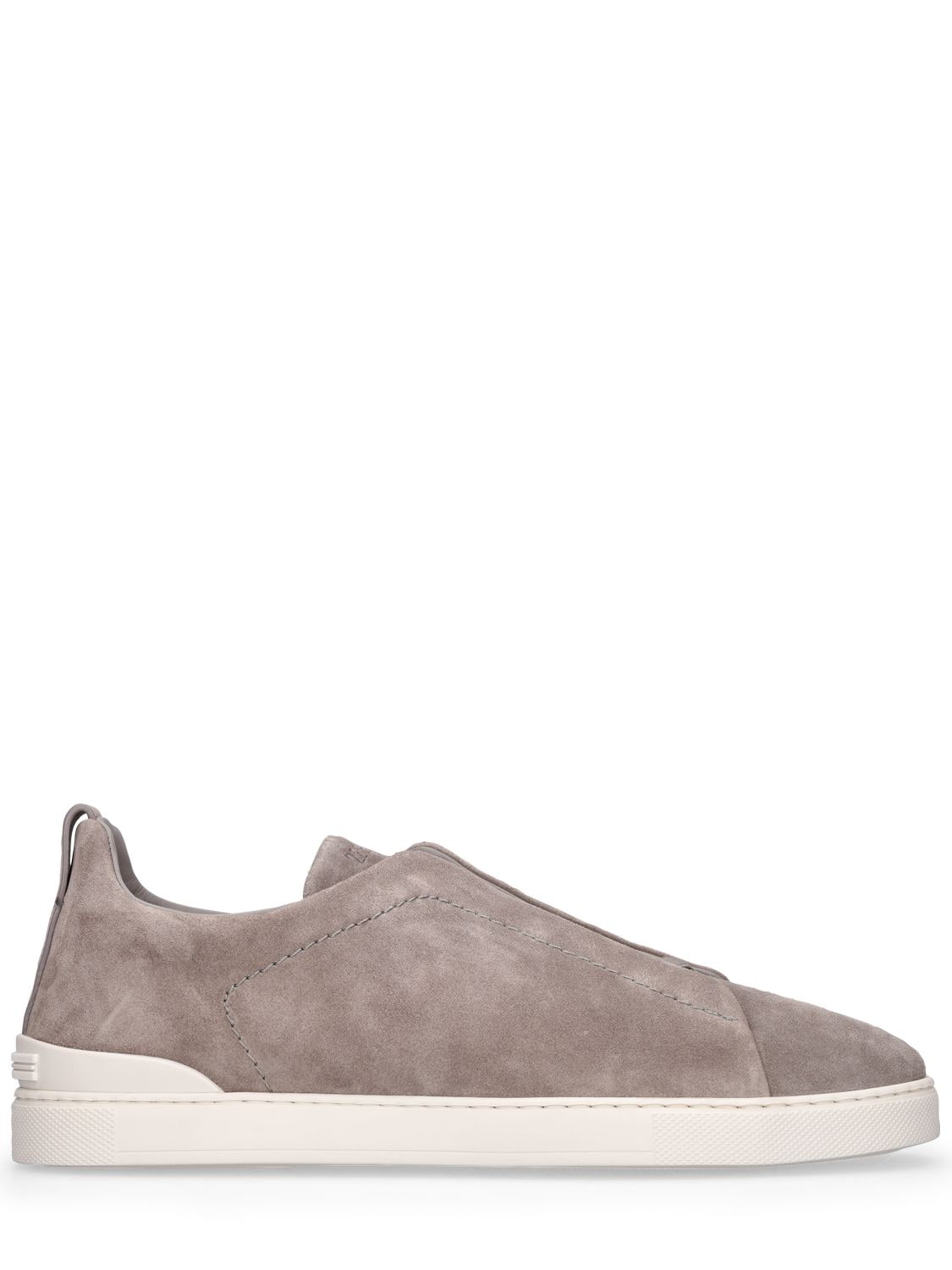 ZEGNA TRIPLE STITCH LEATHER LOW-TOP SNEAKERS