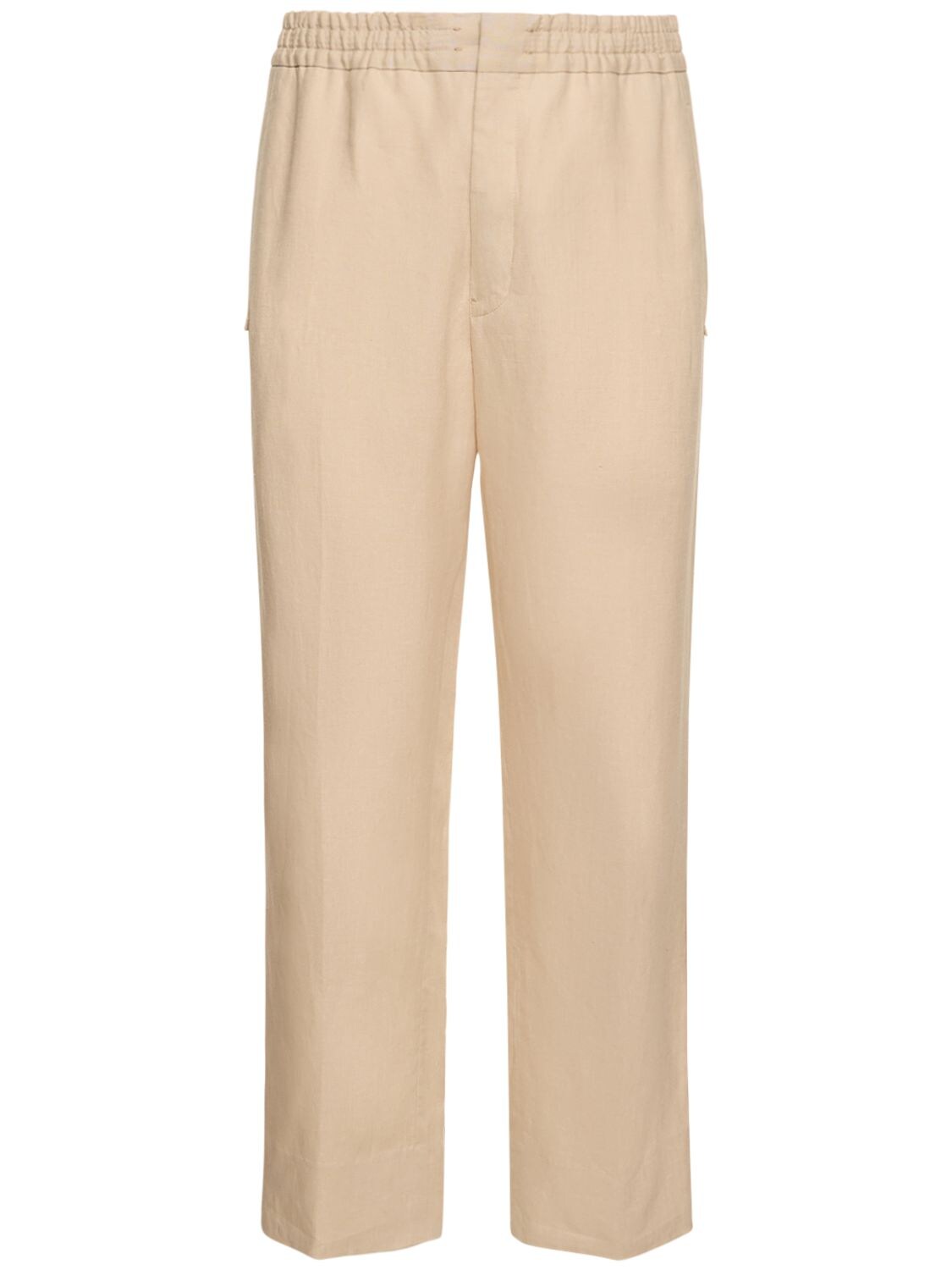 Zegna Pure Linen Jogger Pants In Off White
