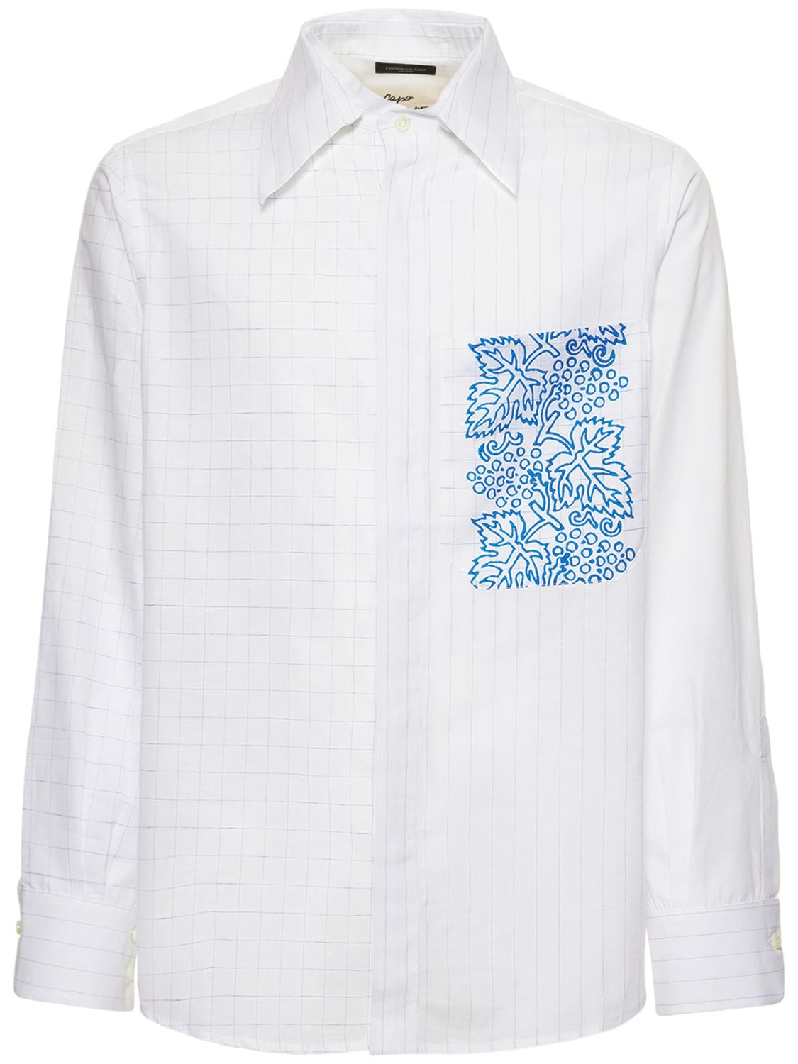FEDERICO CINA Grapes Print Cotton & Linen Shirt