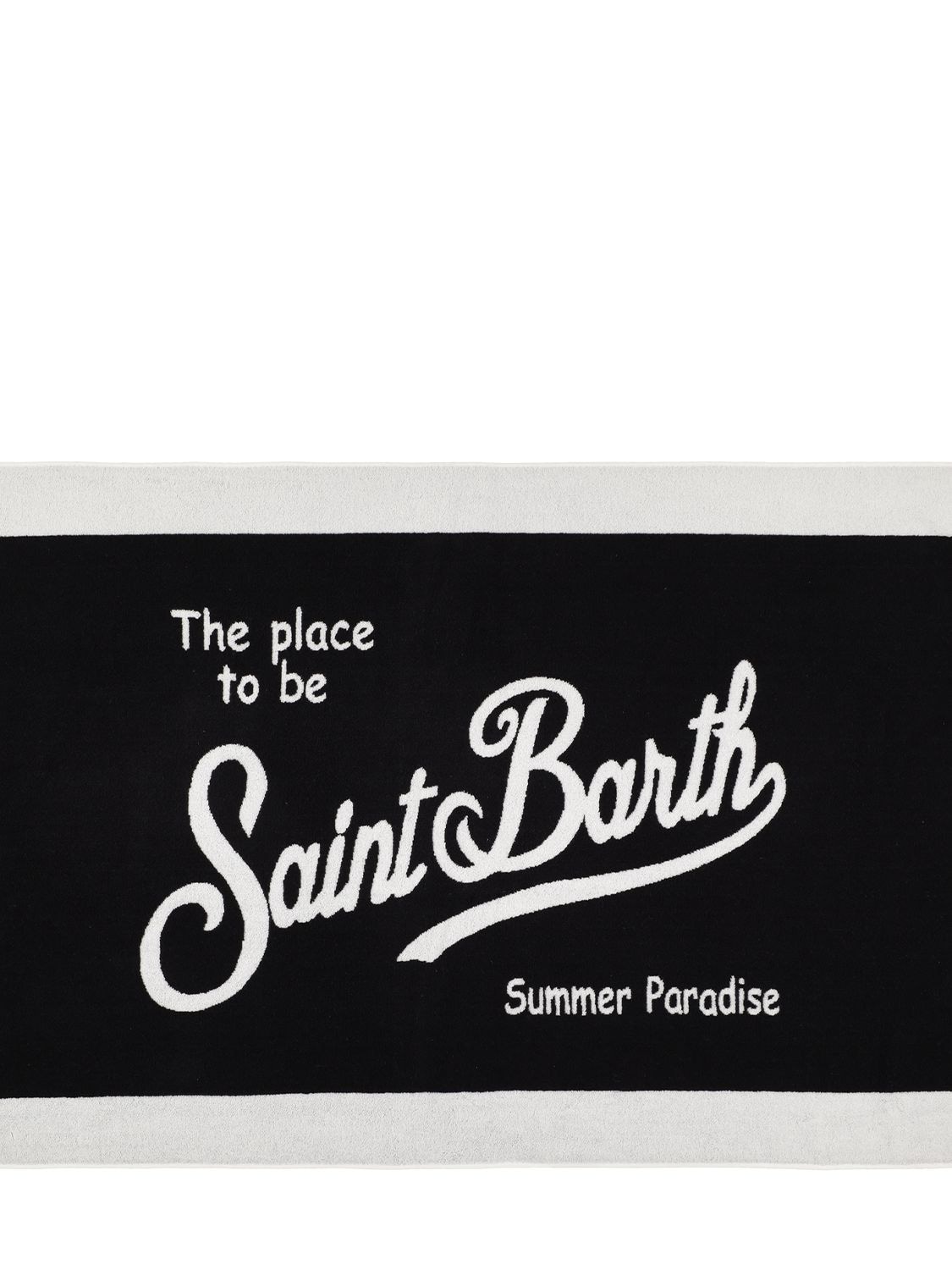 Mc2 Saint Barth St. Barth Cotton Terrycloth Beach Towel In Black,white