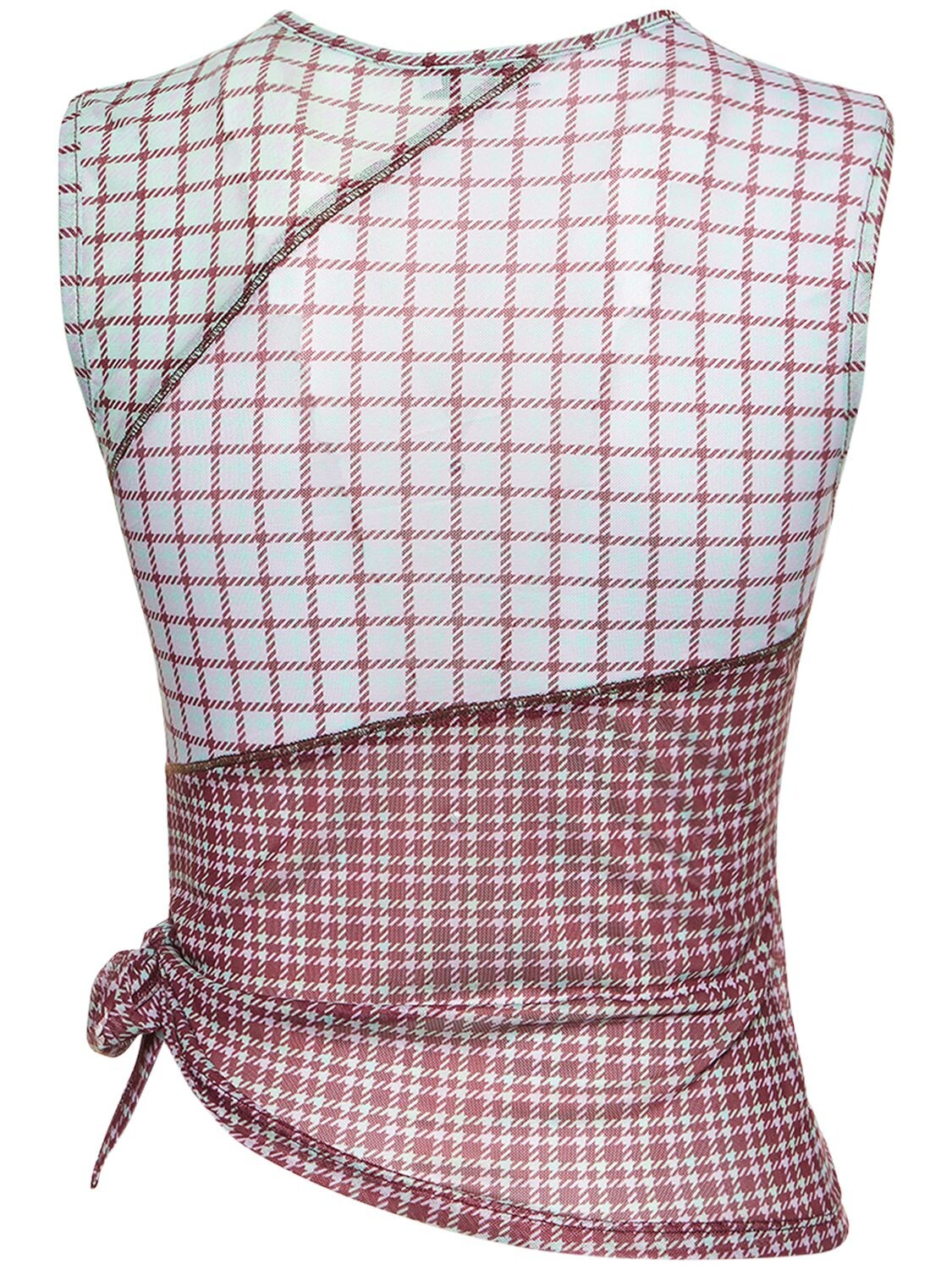 Shop Miaou Sienna Printed Mesh Top In Multicolor