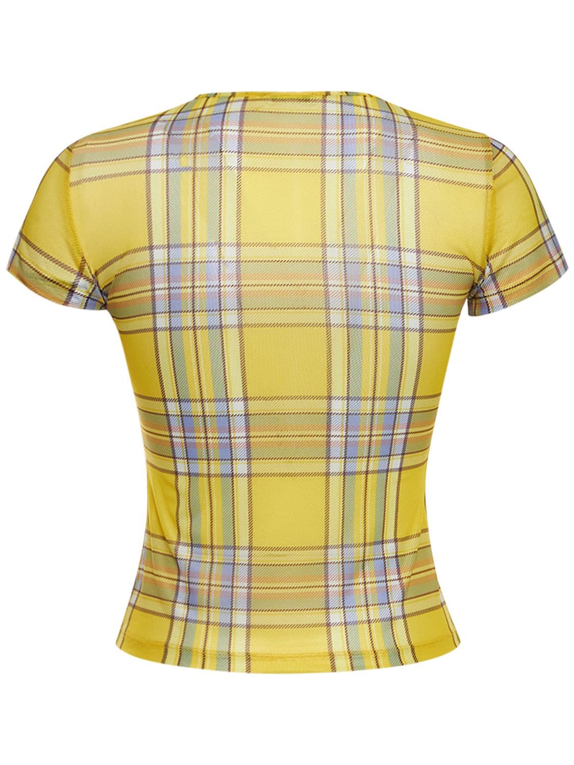Shop Miaou Mini Dion Checked T-shirt In Yellow,multi