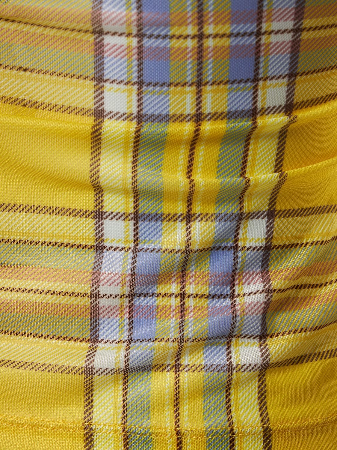 Shop Miaou Mini Dion Checked T-shirt In Yellow,multi