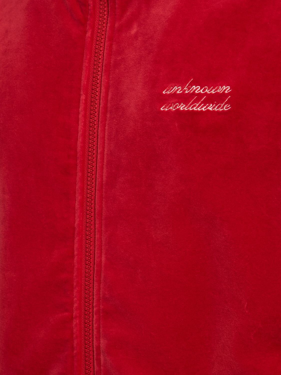 Velour Track Jacket W/dagger Detail In Red