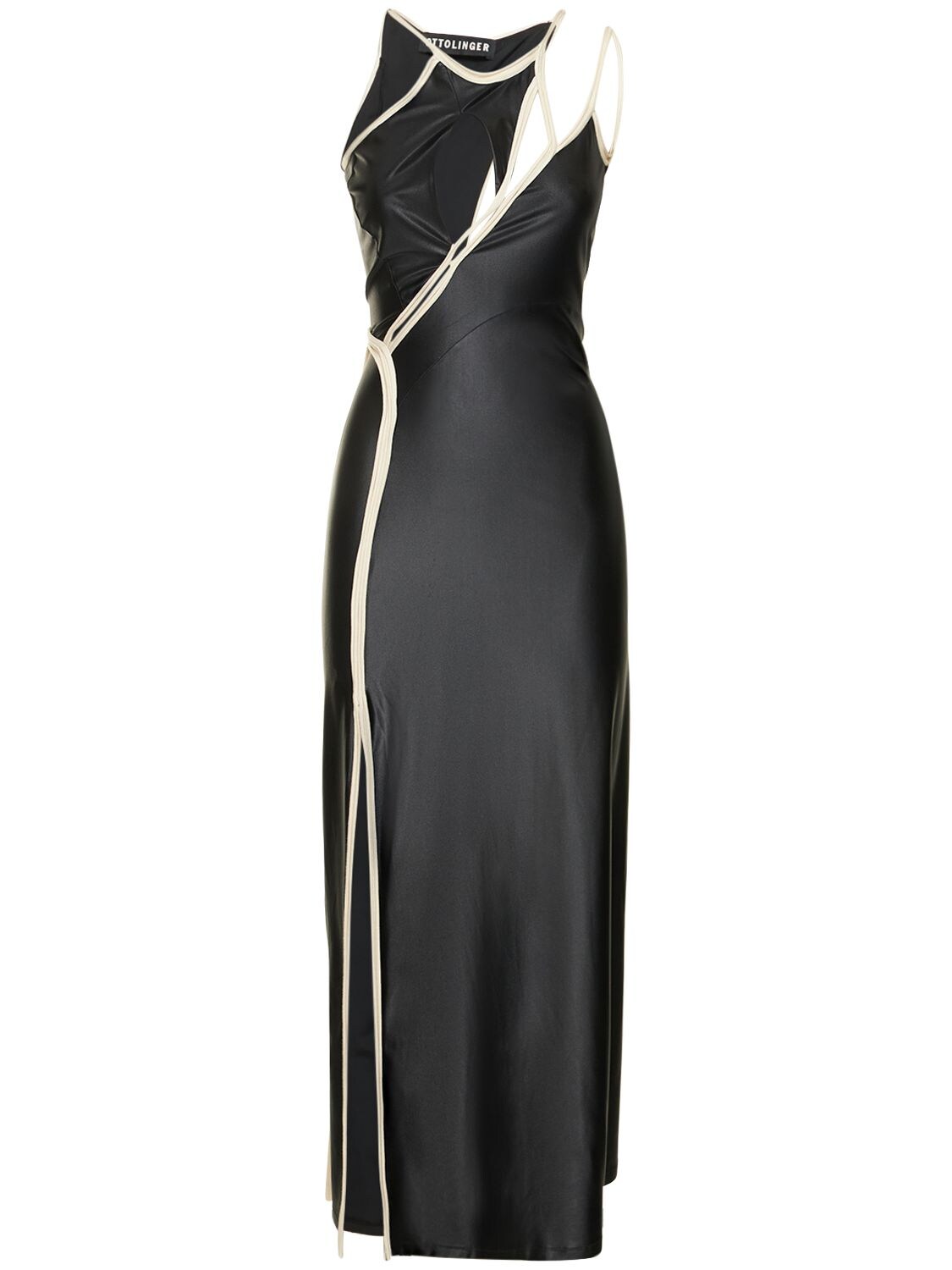 Strappy Shiny Stretch Jersey Long Dress – WOMEN > CLOTHING > DRESSES