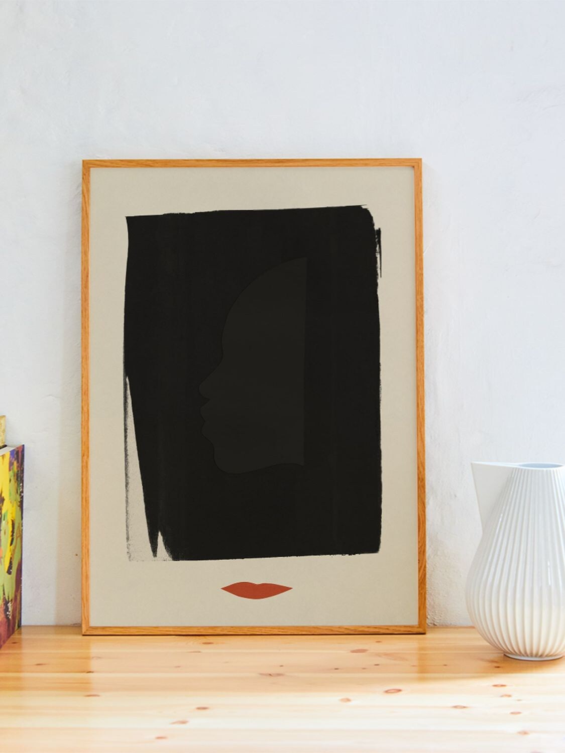 Shop Paper Collective Red Lips In Black