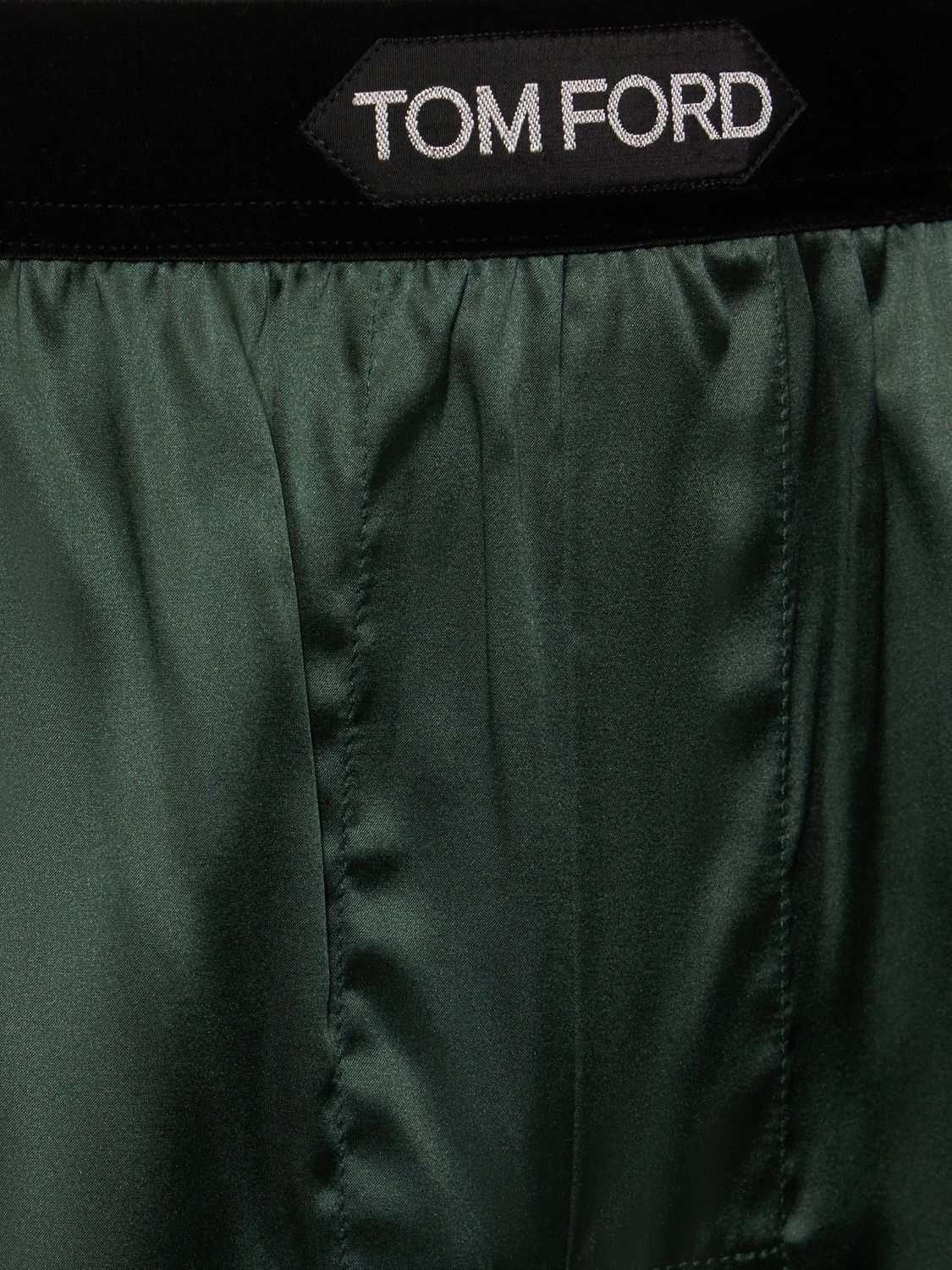 Shop Tom Ford Silk Blend Boxer Shorts In Jade