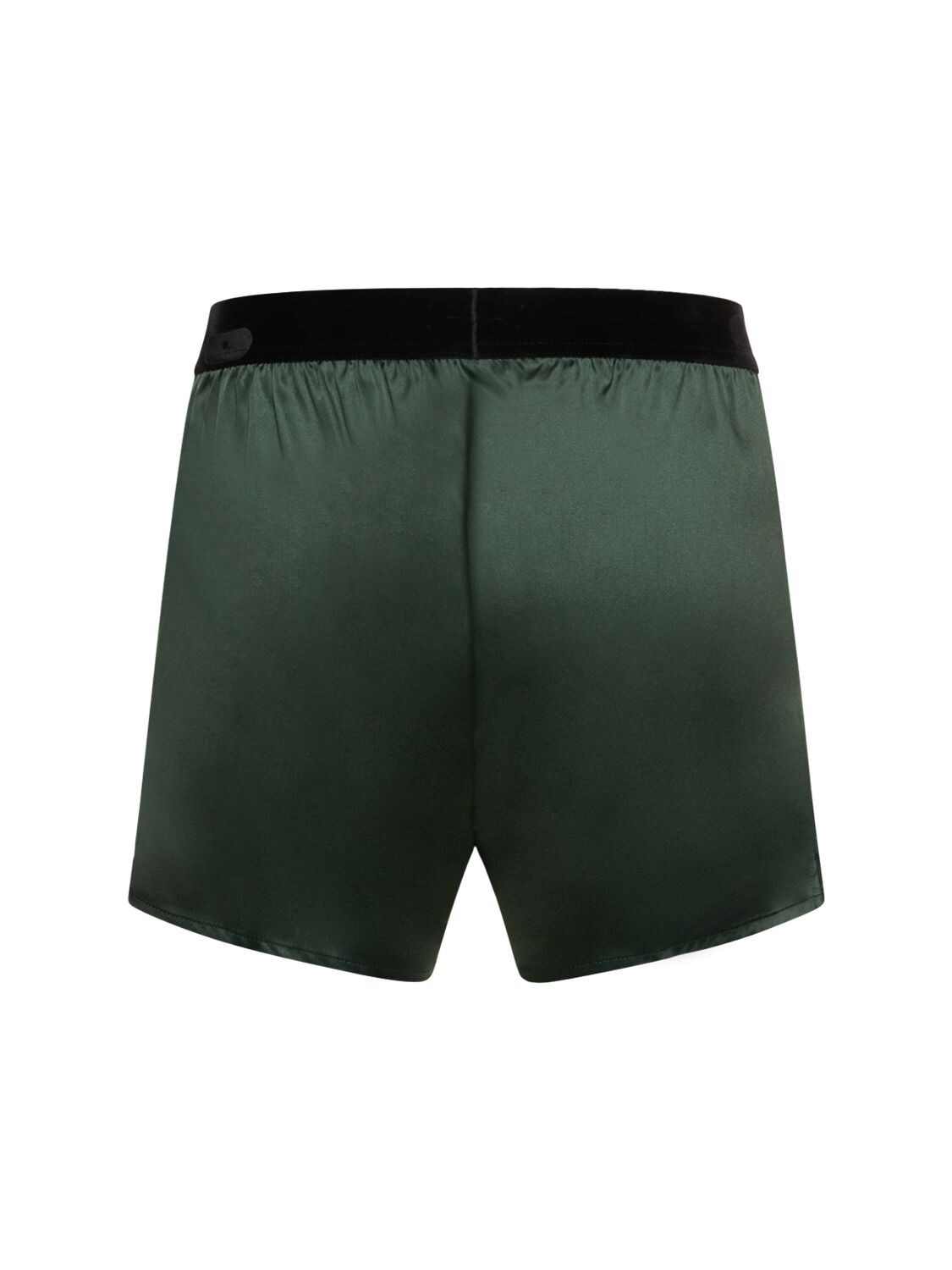 Shop Tom Ford Silk Blend Boxer Shorts In Jade