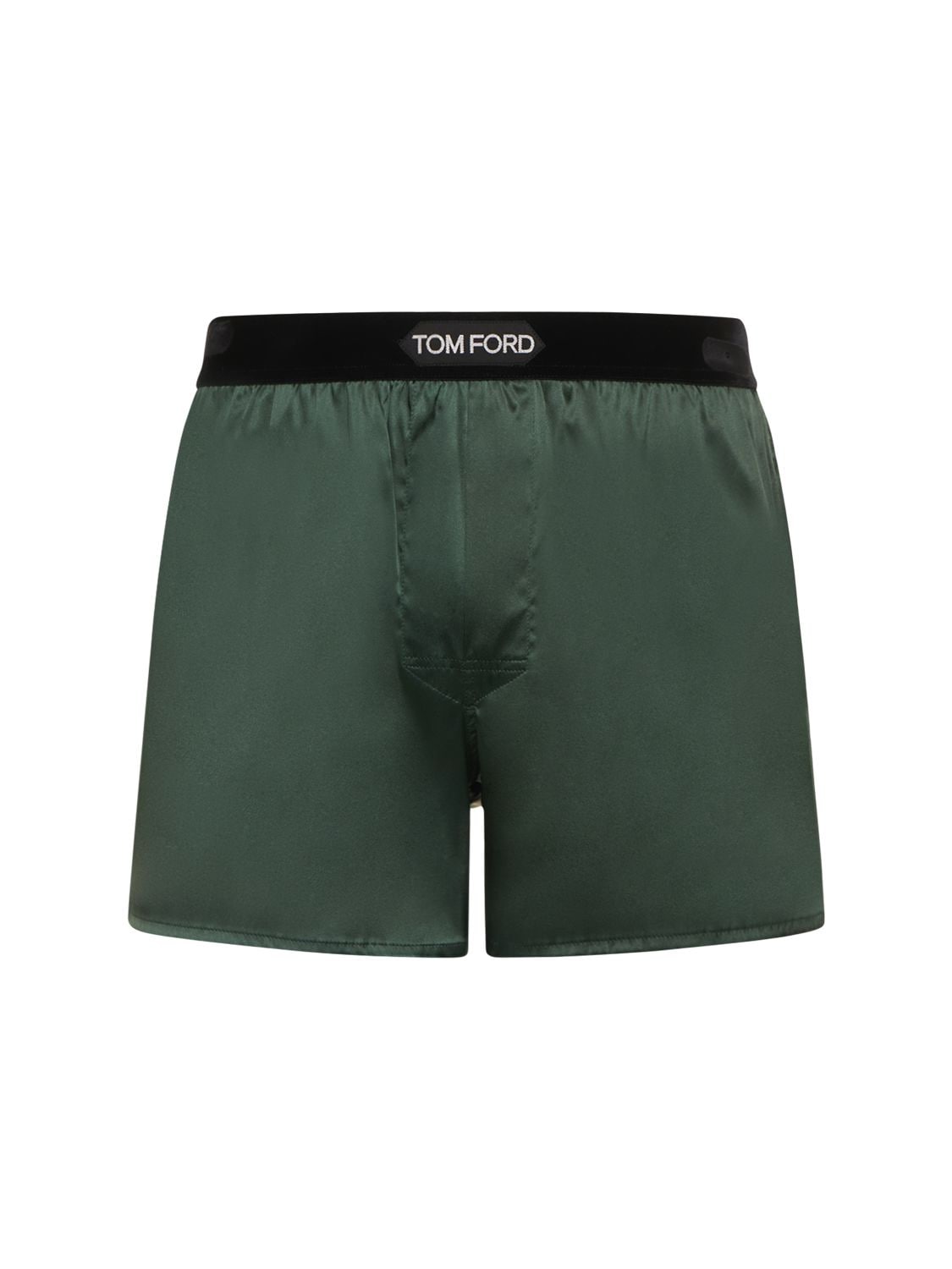 Tom Ford Silk Boxer Shorts In Jade