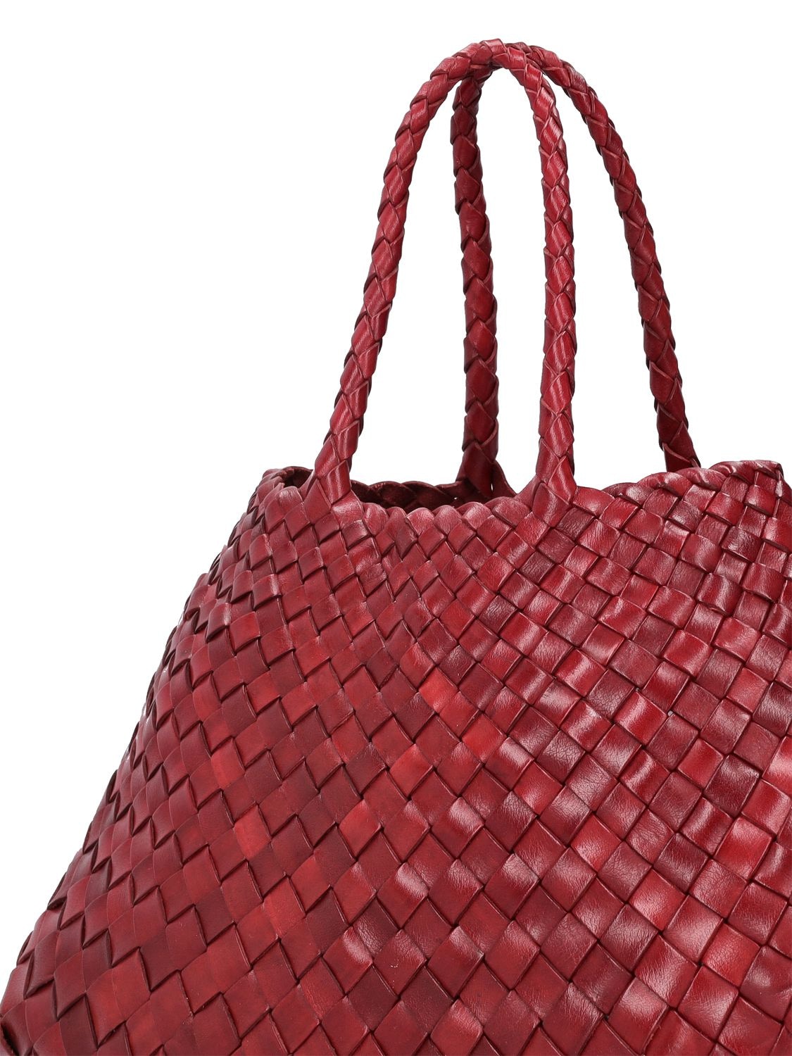 DRAGON DIFFUSION Window woven leather tote bag Red