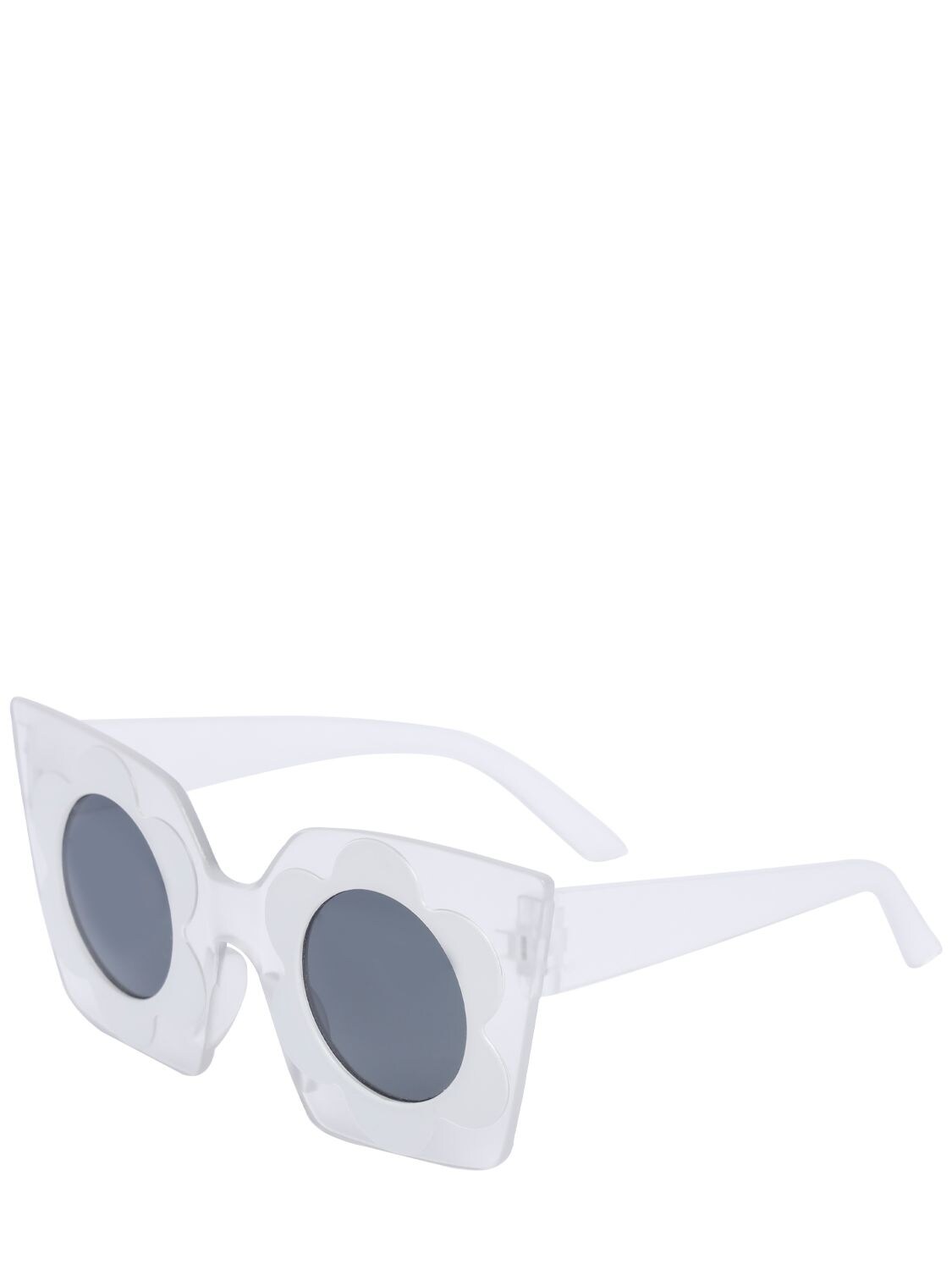 Shop Monnalisa Squared Polycarbonate Sunglasses In White