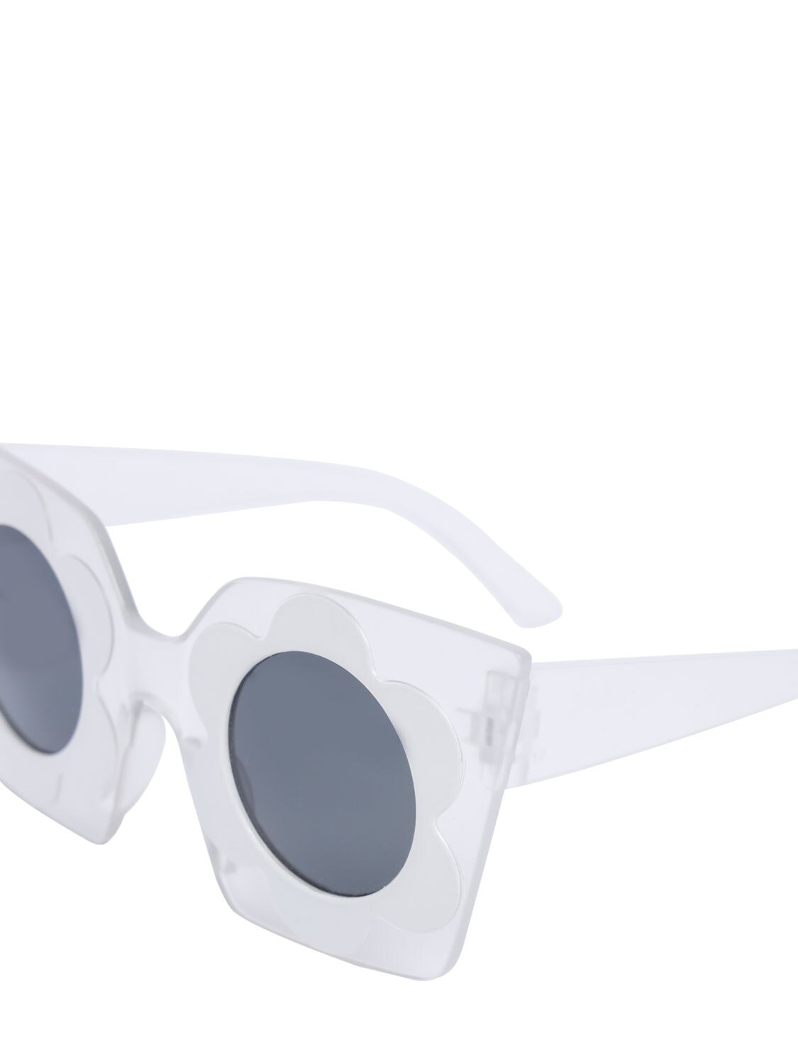 Shop Monnalisa Squared Polycarbonate Sunglasses In White