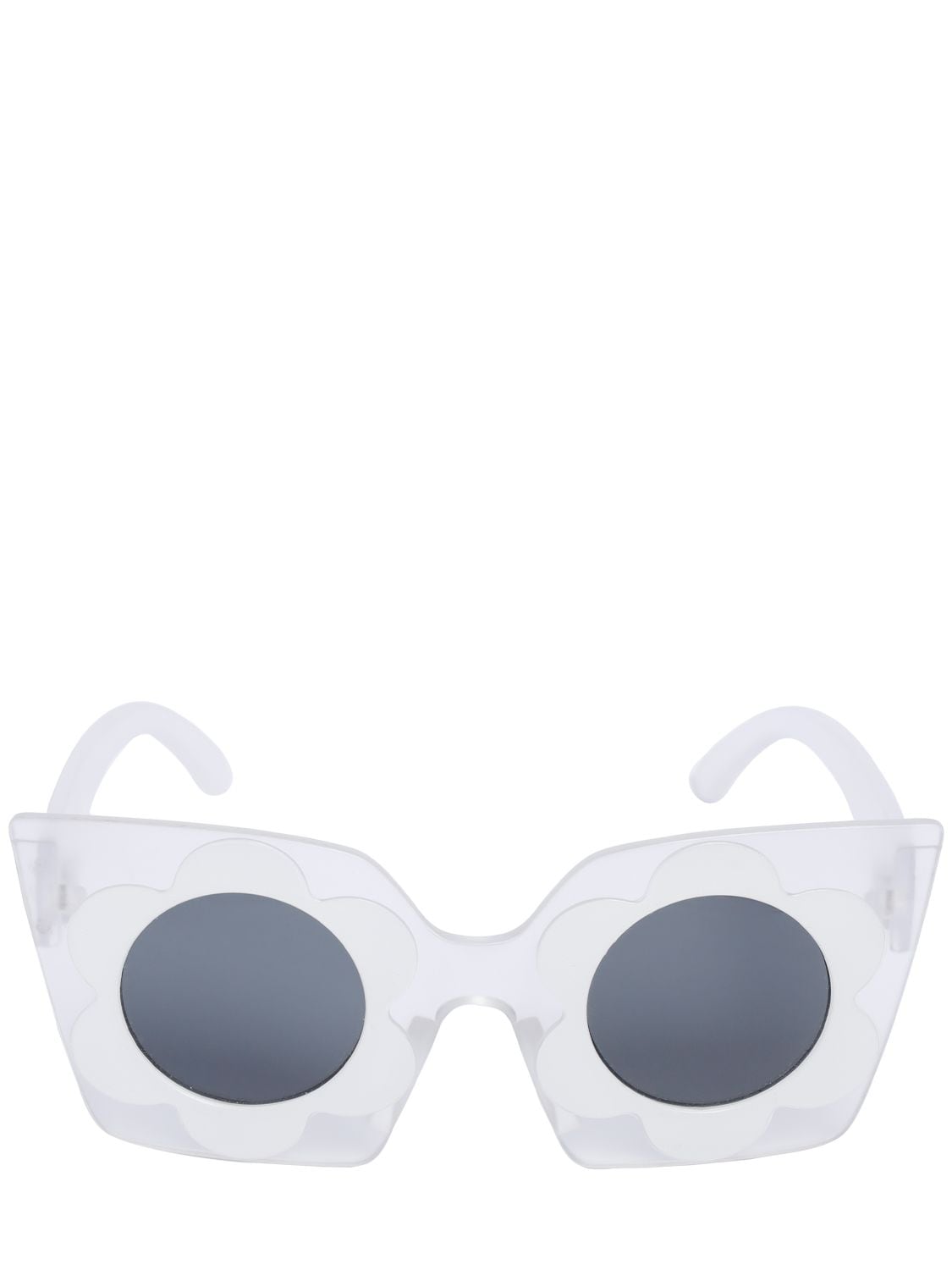 Monnalisa Kids' Squared Polycarbonate Sunglasses In White