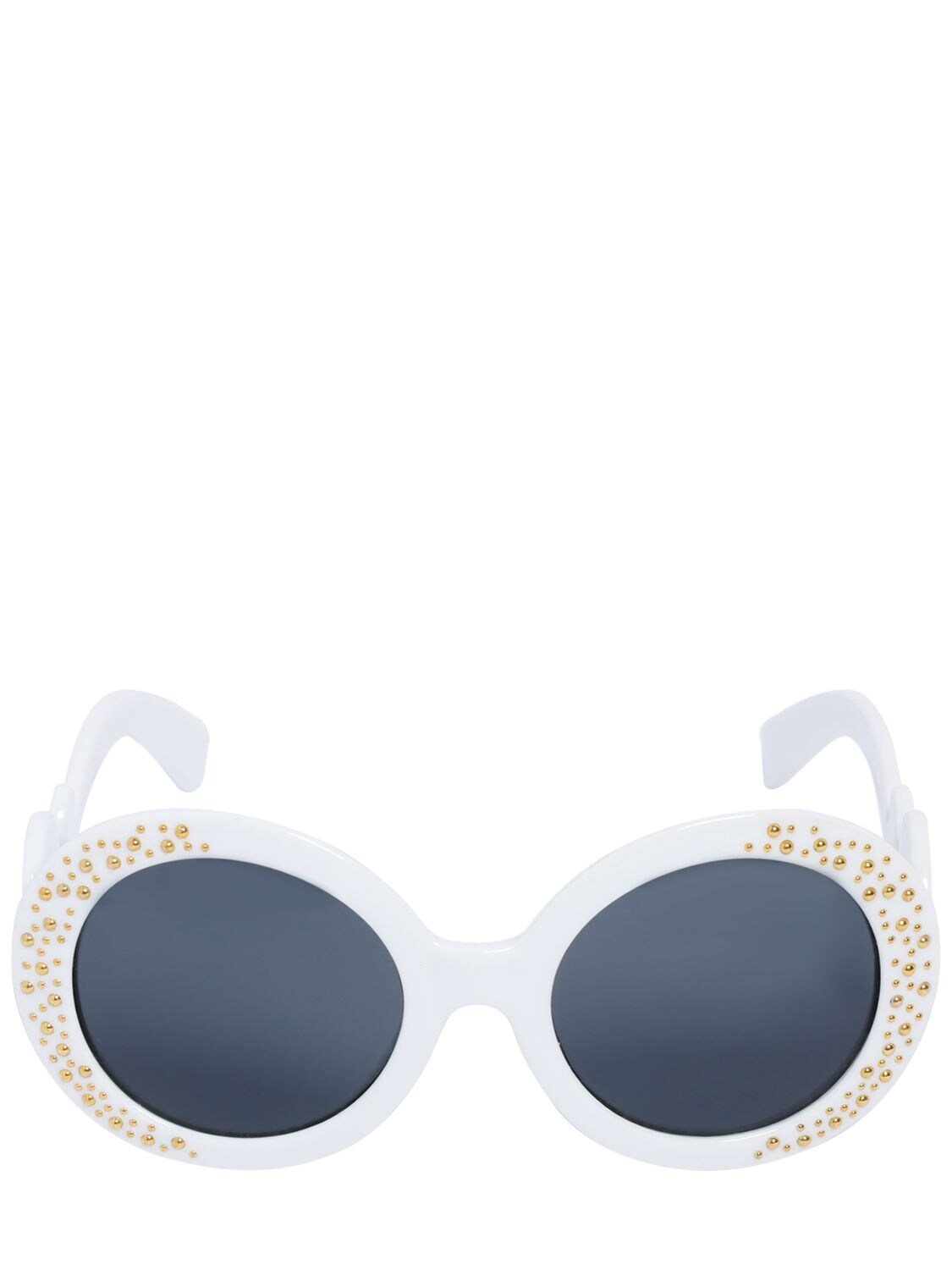 Monnalisa Kids' Round-shaped Polycarbonate Sunglasses In White