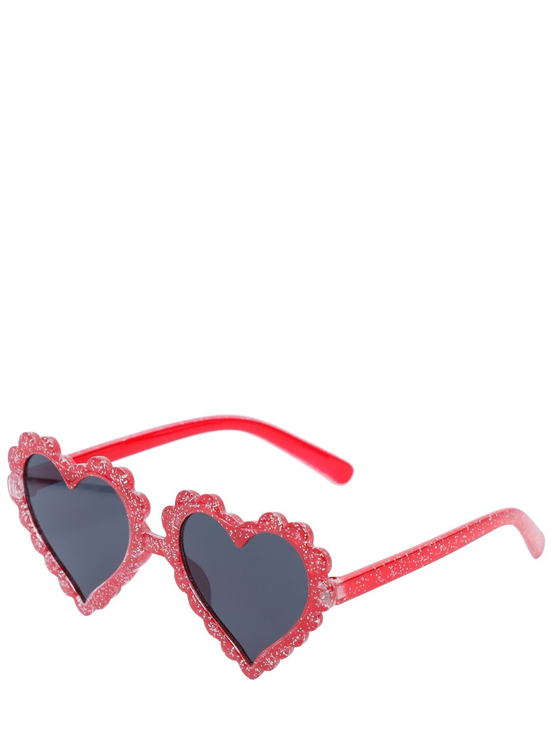 Shop Monnalisa Heart-shaped Polycarbonate Sunglasses In Red