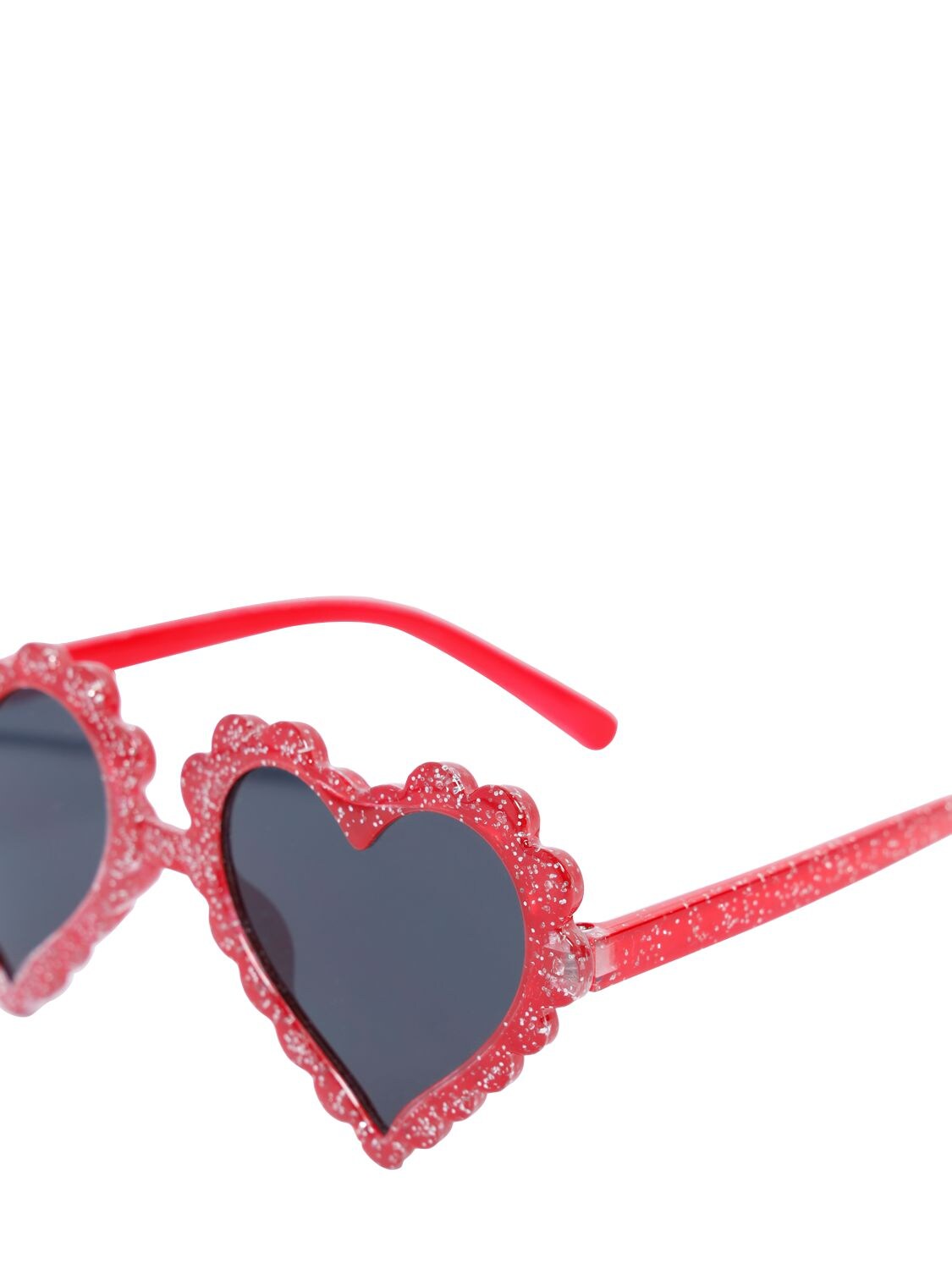 Shop Monnalisa Heart-shaped Polycarbonate Sunglasses In Red