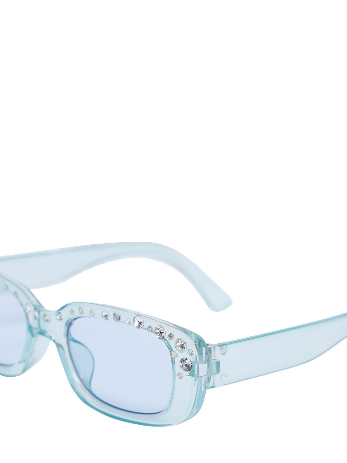 Shop Monnalisa Squared Polycarbonate Sunglasses In Light Blue