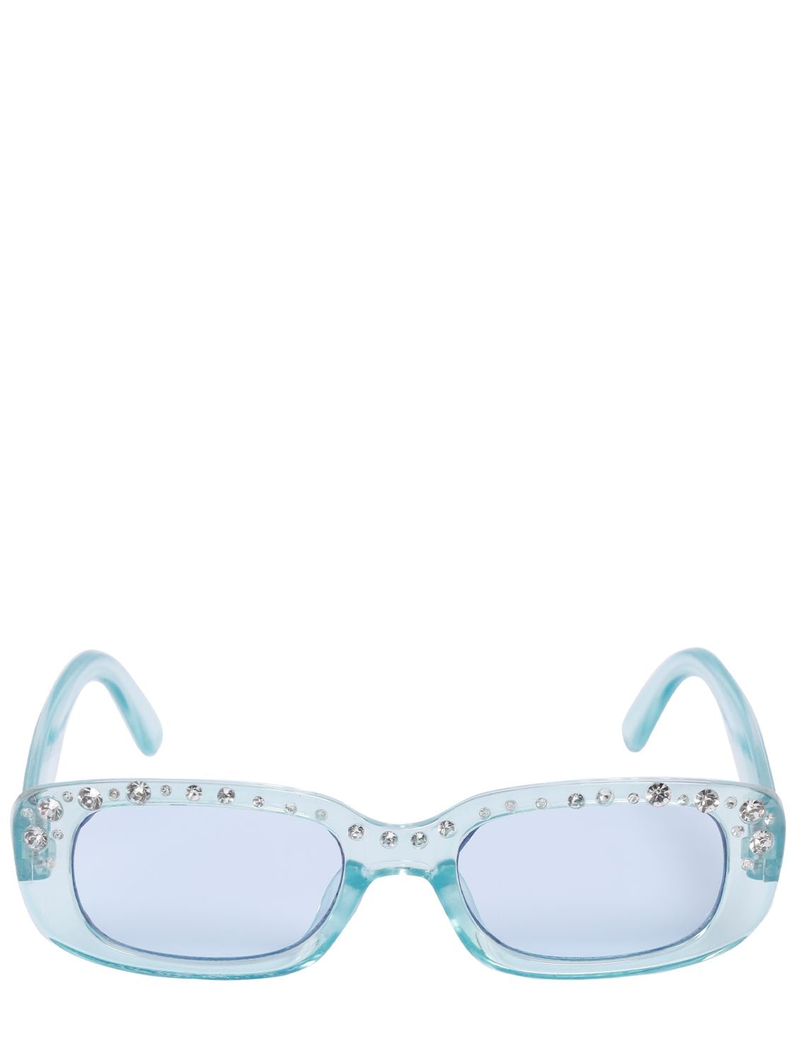 Monnalisa Kids' Squared Polycarbonate Sunglasses In Light Blue
