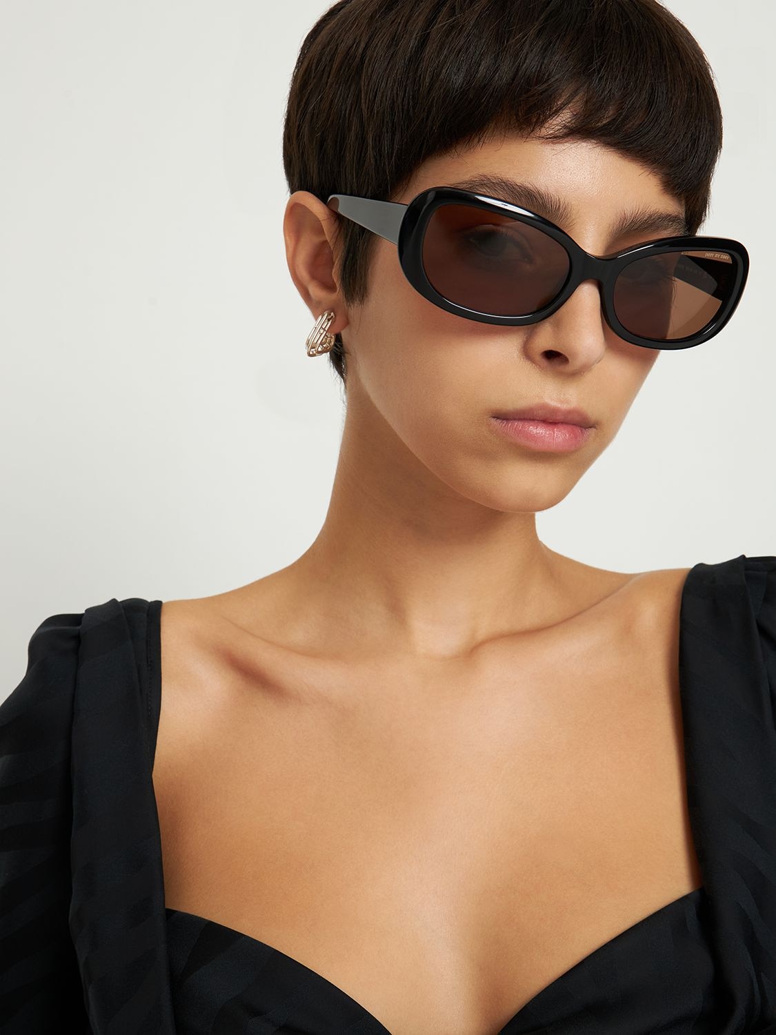 Shop Dmy By Dmy Andy Round Acetate Sunglasses In Black,brown