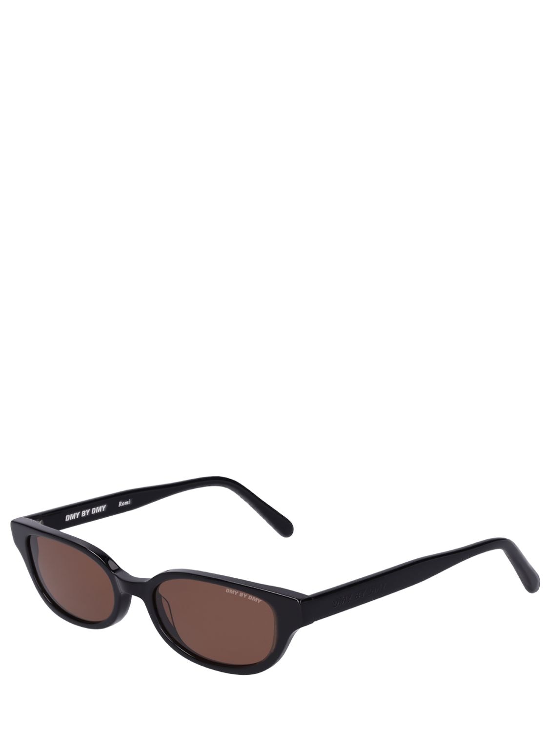 Shop Dmy By Dmy Romi Round Acetate Sunglasses In Black,brown