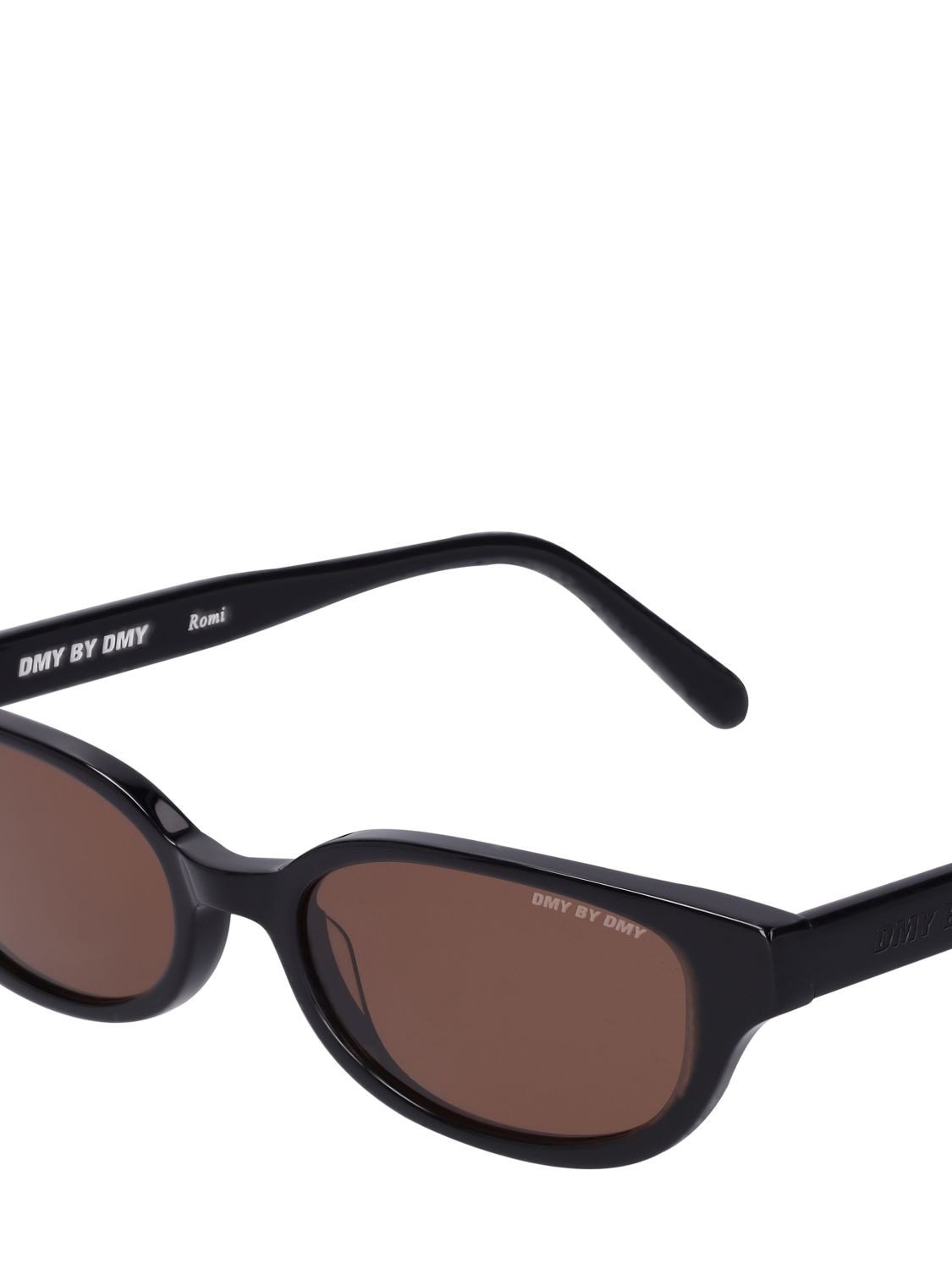 Shop Dmy By Dmy Romi Round Acetate Sunglasses In Black,brown