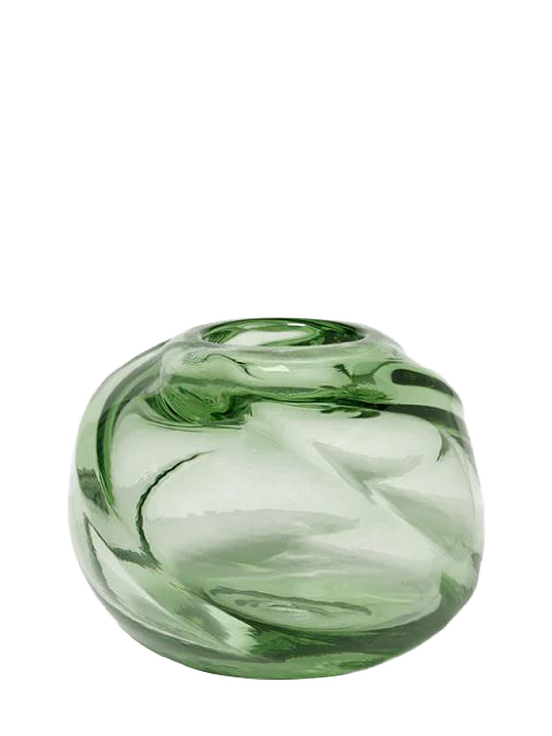 Ferm Living Water Swirl Round Vase In Green