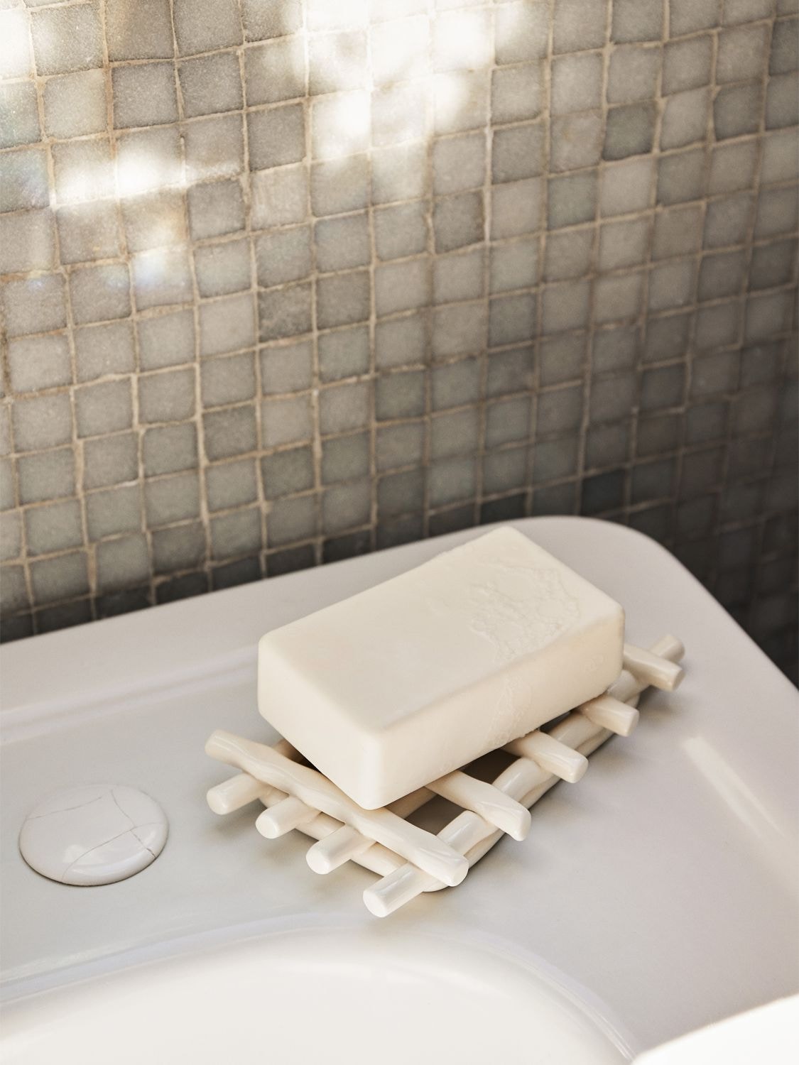 Shop Ferm Living Ceramic Soap Tray In Off-white