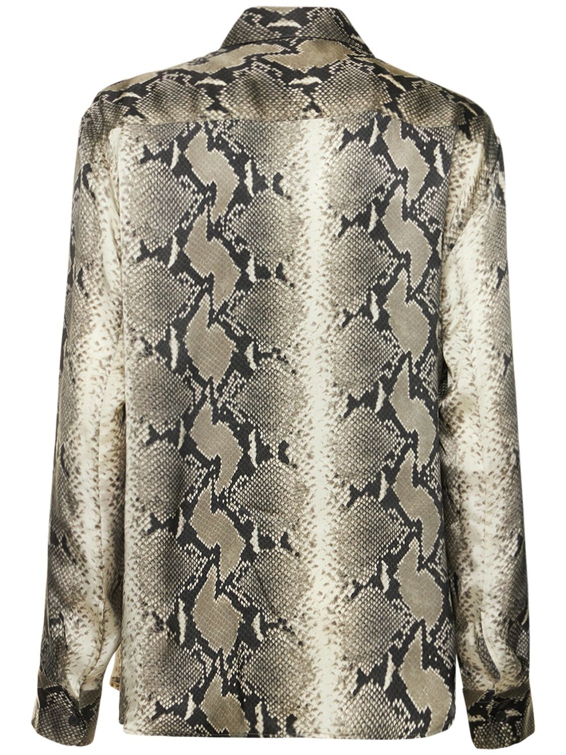 KHAITE ARGO SATIN PRINTED BLOUSE 