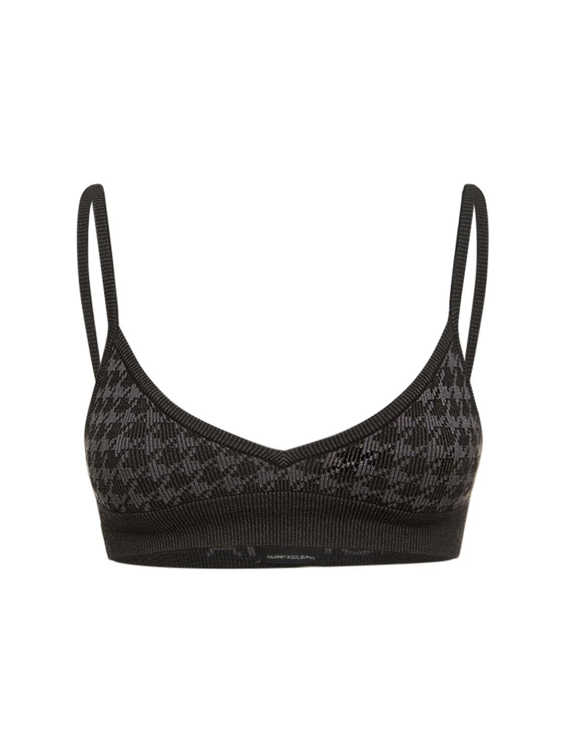 Nagnata Checked Out Triangle Bralette In Black