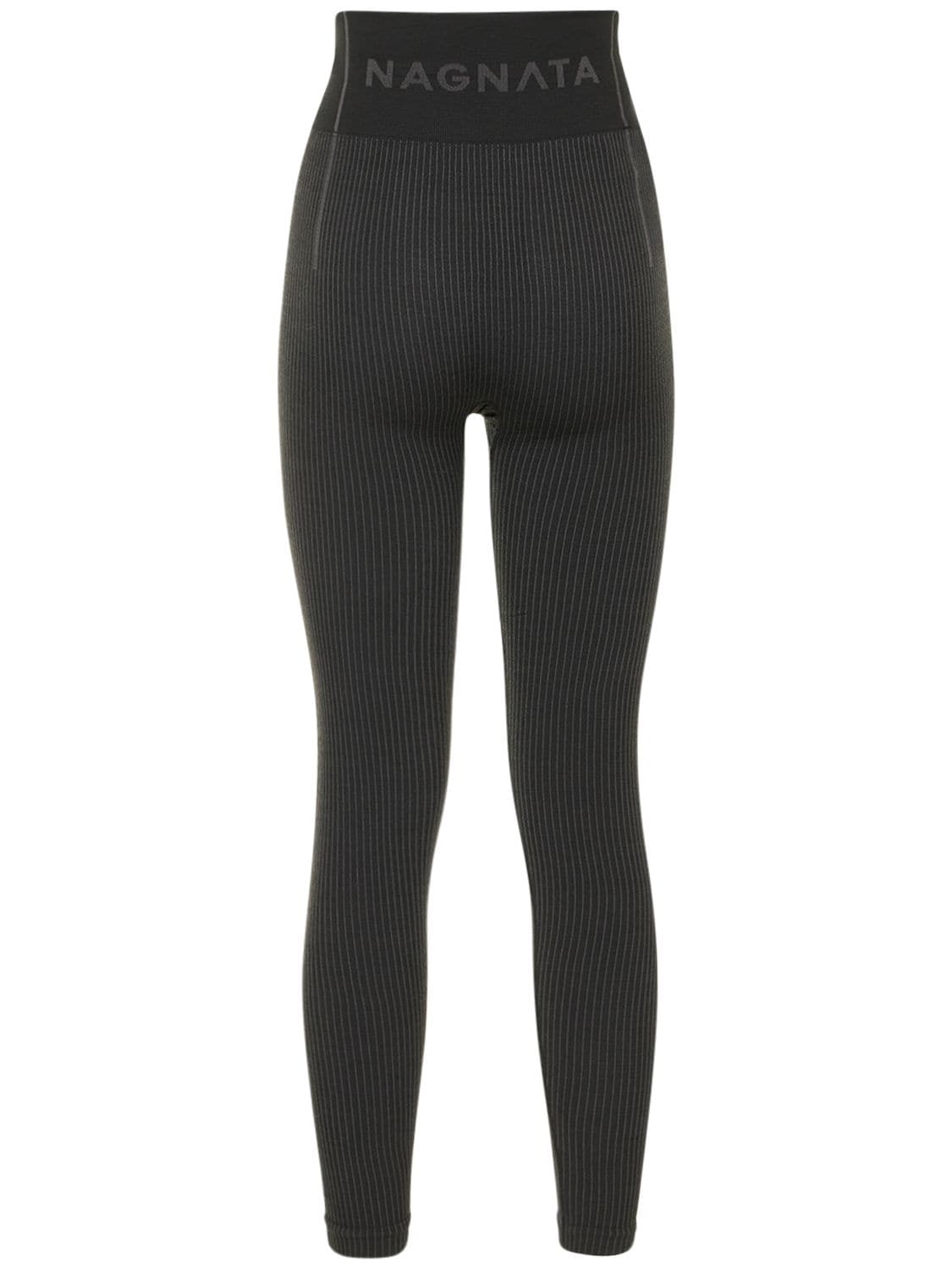 Ryo Rib High Waist Compressive Leggings In Black