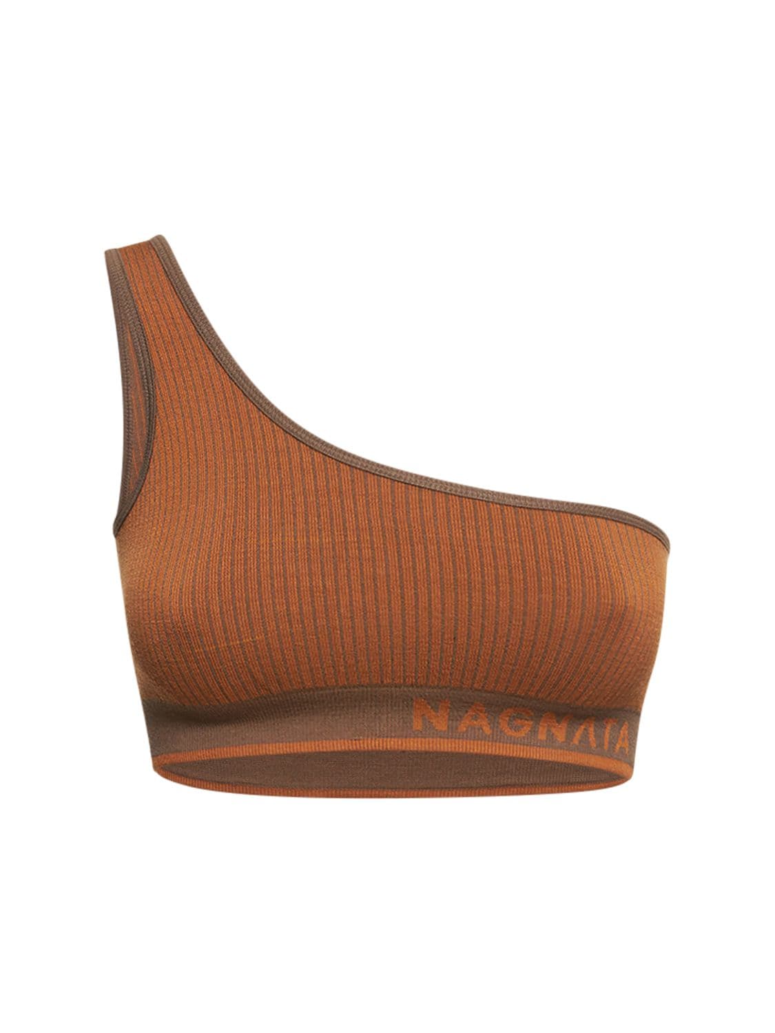 Nagnata Ryo Rib Compressive Bralette In Brown