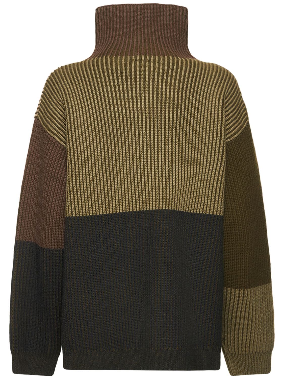 Shop Nagnata Hinterland Zip Knit Sweater In Green,brown