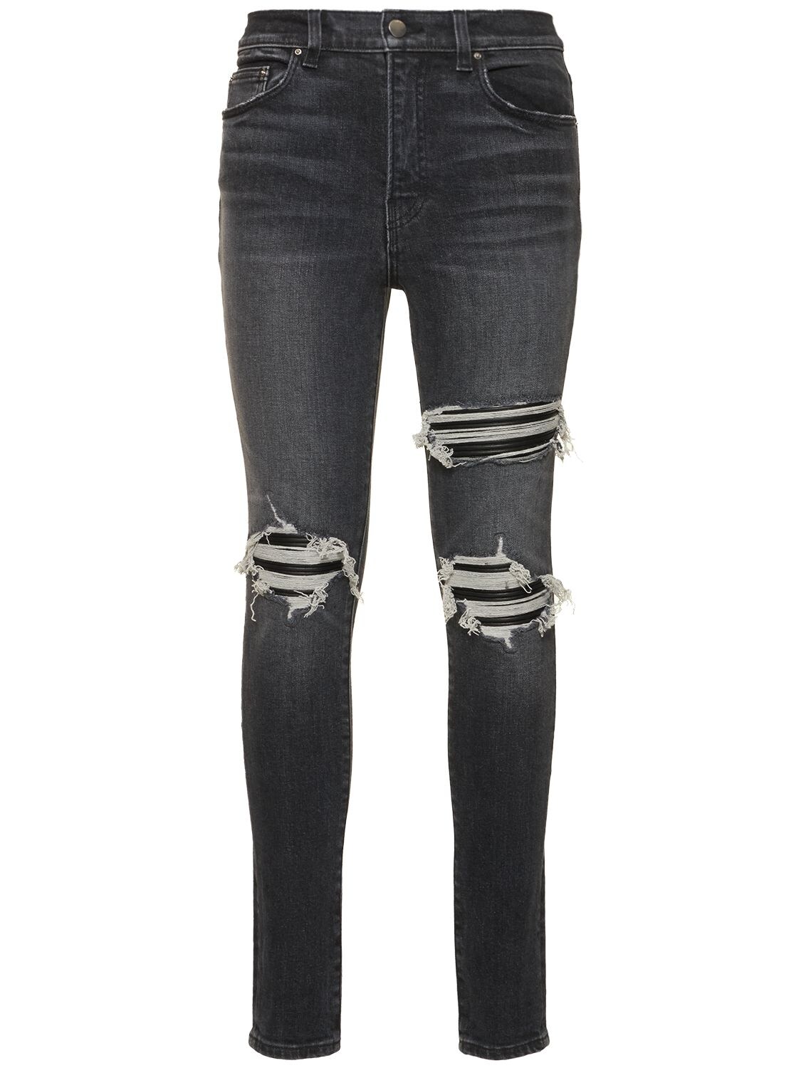 Faded Distressed High Waist Skinny Jeans