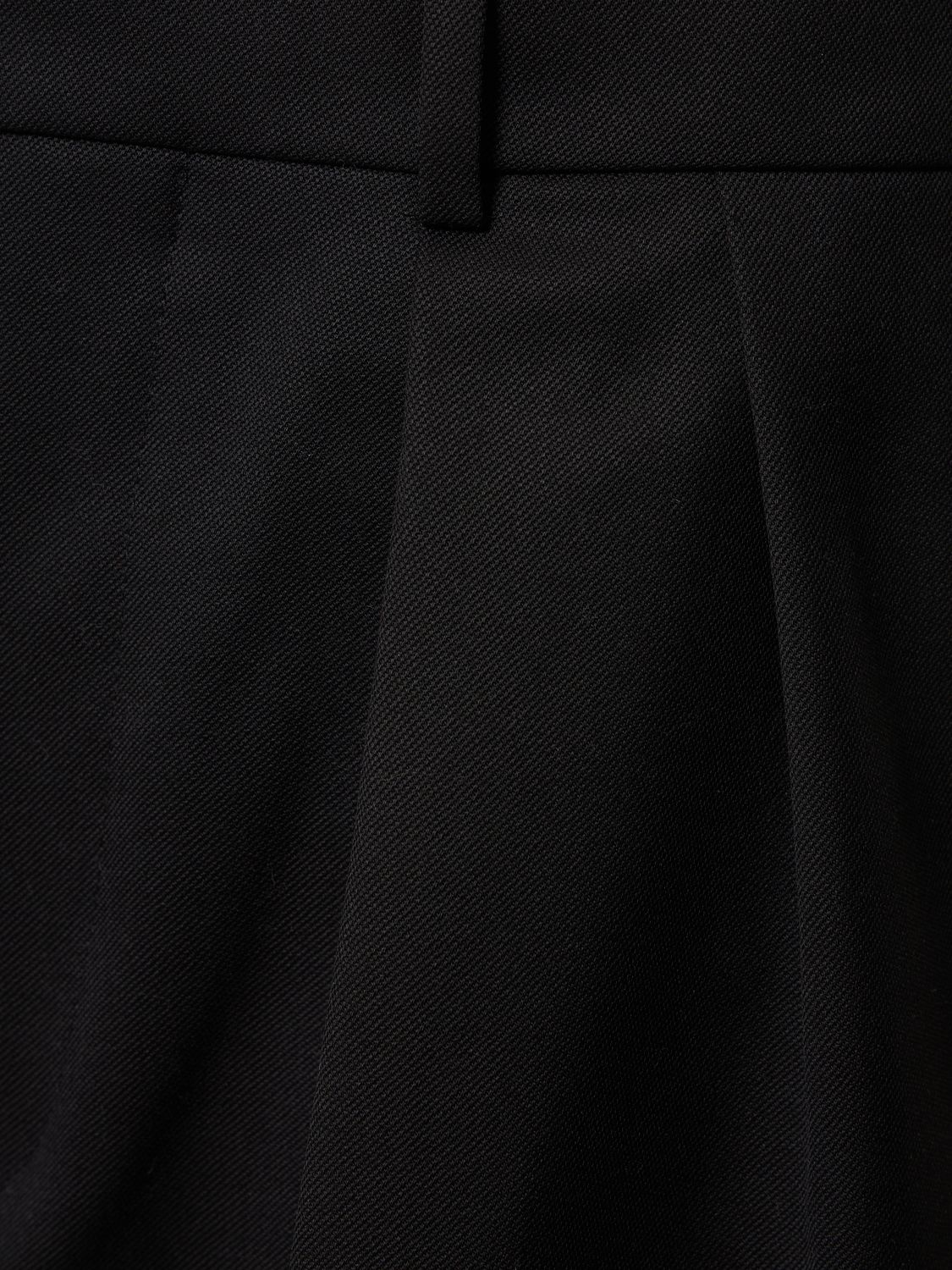 Shop Wardrobe.nyc Pleated Wool Low Rise Pants In Black