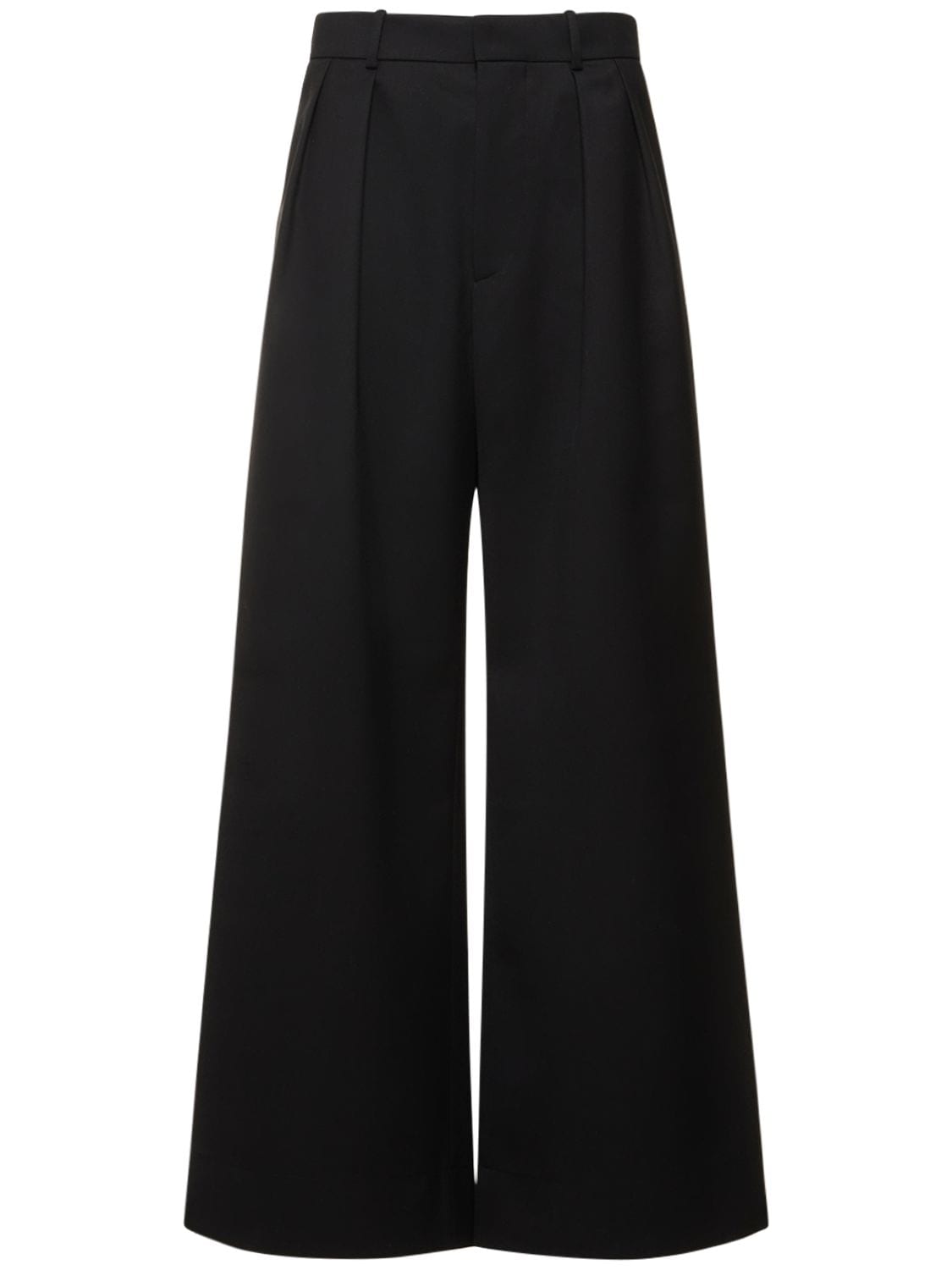 Wardrobe.nyc Pleated Wool Low Rise Pants In Black
