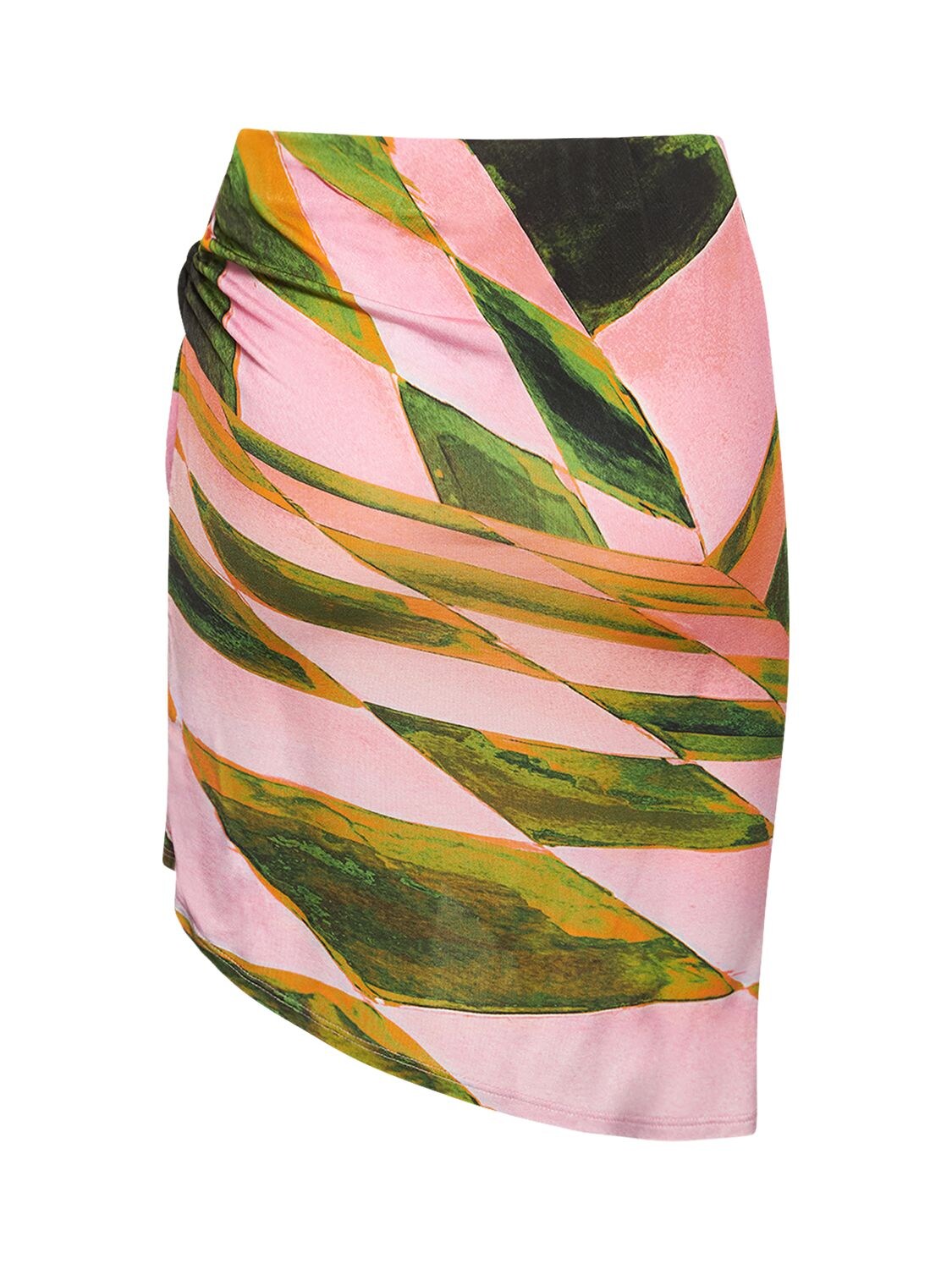 Shop Louisa Ballou Coastline Printed Mini Skirt In Pink,multi