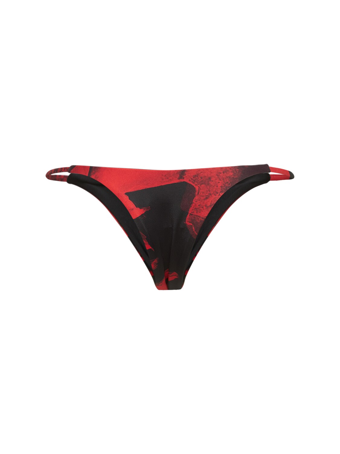 Shop Louisa Ballou Printed Bikini Bottoms In Red,multi
