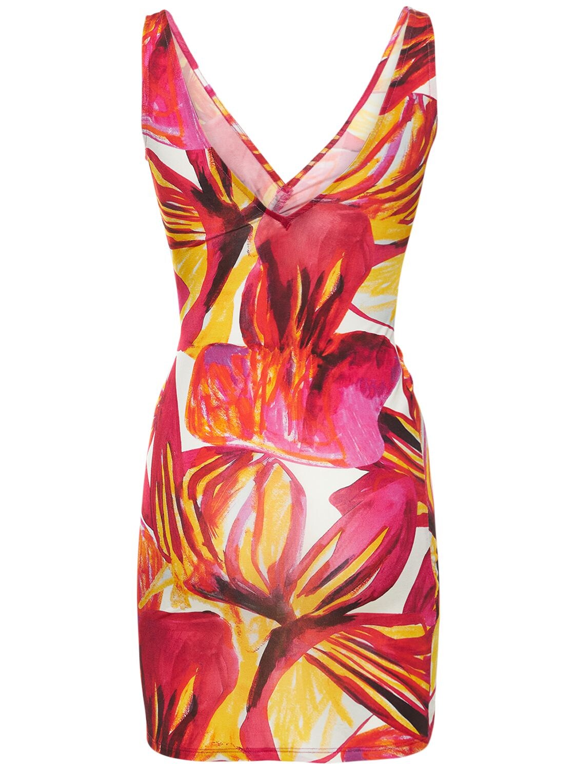 Shop Louisa Ballou Summer Solstice Mini Dress In Fuchsia,multi