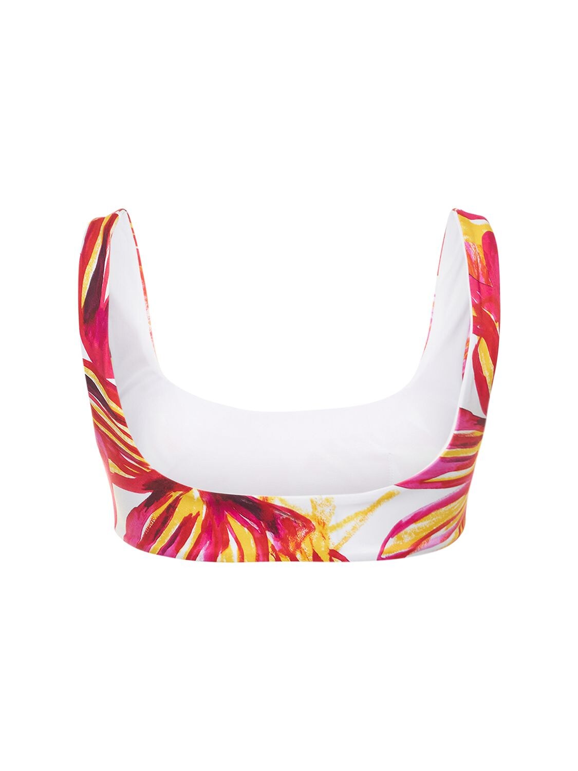 Shop Louisa Ballou Scoop Printed Bikini Top In Bunt