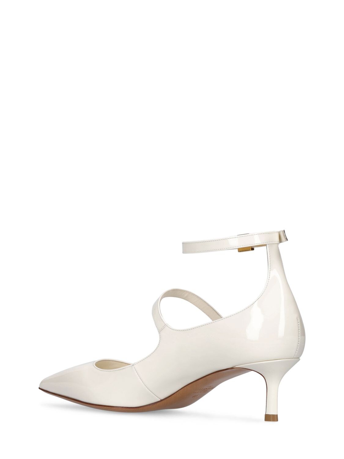 Shop Valentino 50mm Tiptoe Patent Leather Pumps In Ivory