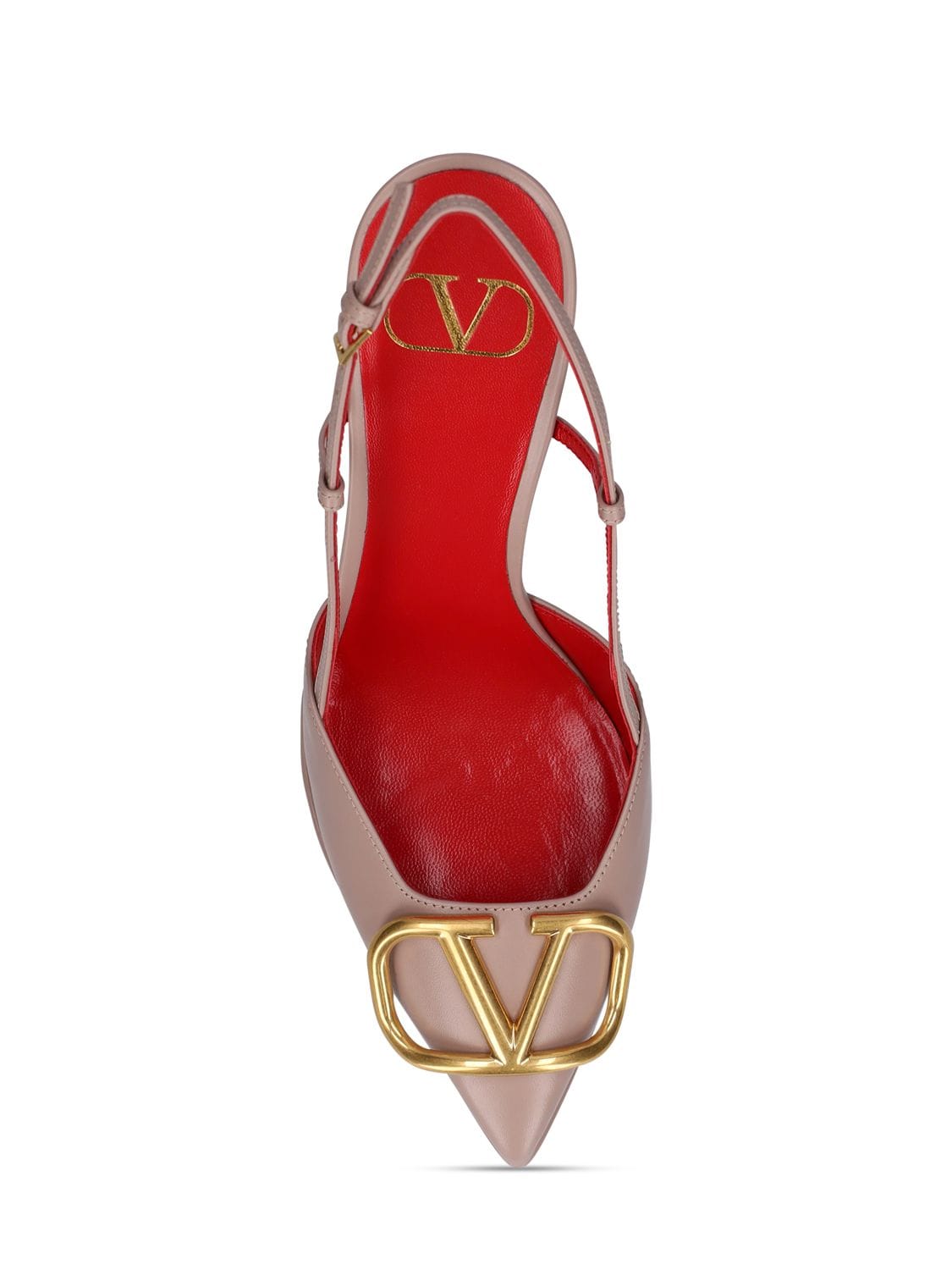 Shop Valentino 120mm Vlogo Leather Pumps In Poudre