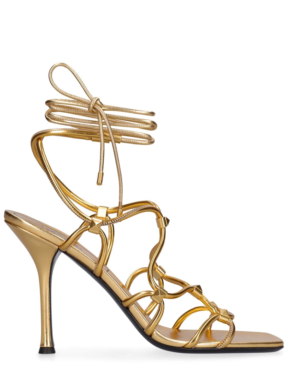 Valentino Garavani Women's Rockstud Gladiator High Heel Sandals In Gold