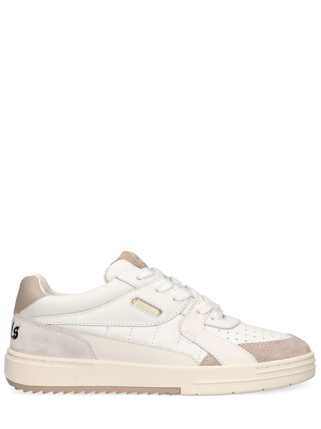 Palm Angels 30mm University Origin Leather Sneakers In White,cream