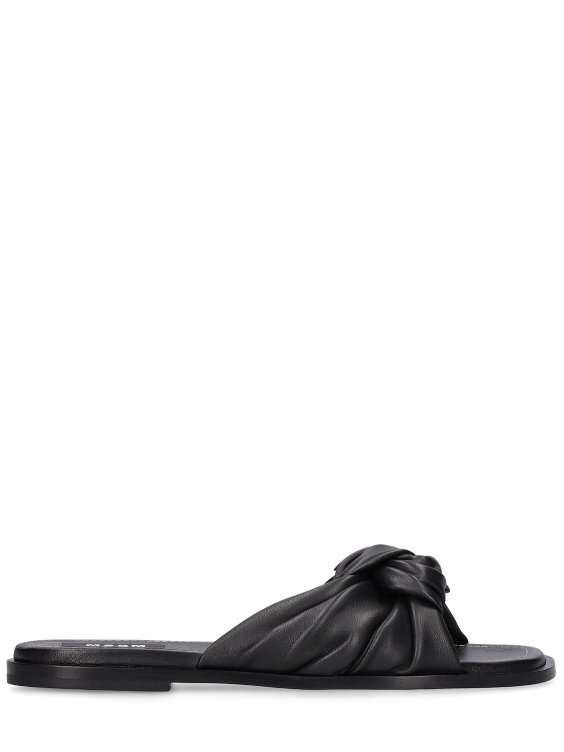 Msgm 5mm Leather Slide Sandals In Black